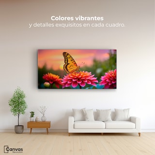 Foto 2 | Cuadro Mariposas Canvas Mariposa Radiante 120x60