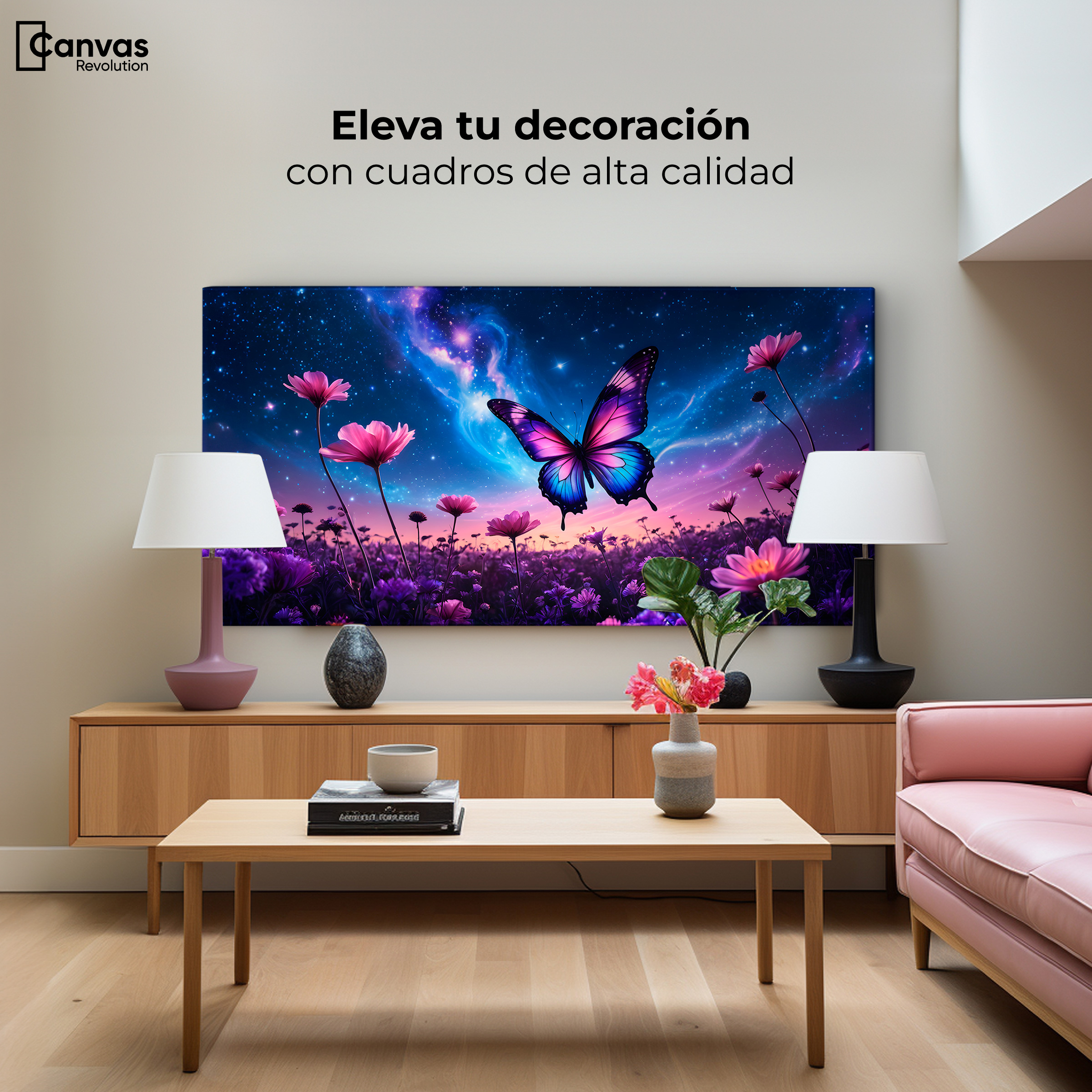Foto 4 pulgar | Cuadro Mariposas Canvas Alas En El Silencio 120x60