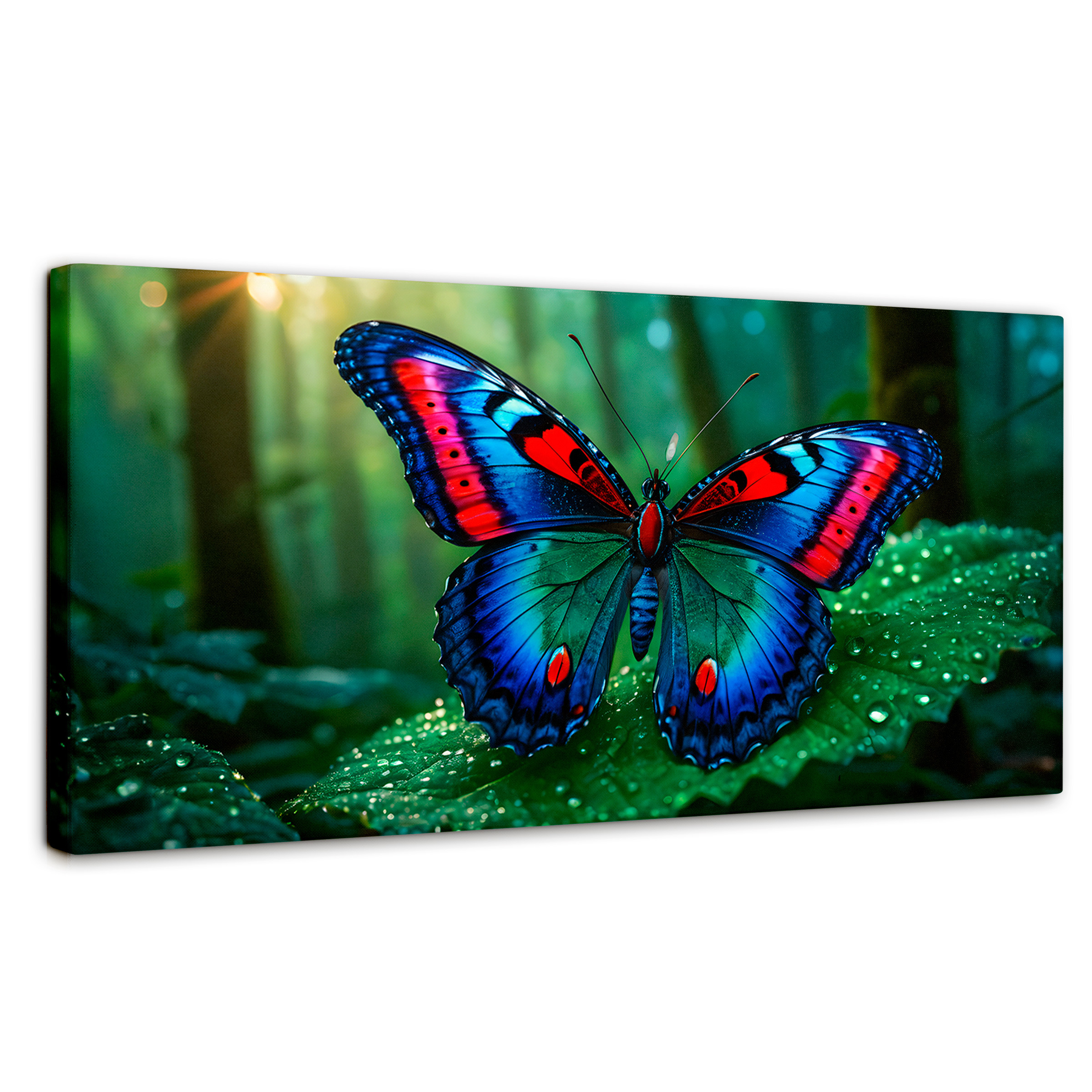 Foto 2 pulgar | Cuadro Mariposas Canvas Mariposa De Selva 120x60