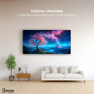 Foto 2 | Cuadro Mariposas Canvas Mariposa Cósmica 120x60
