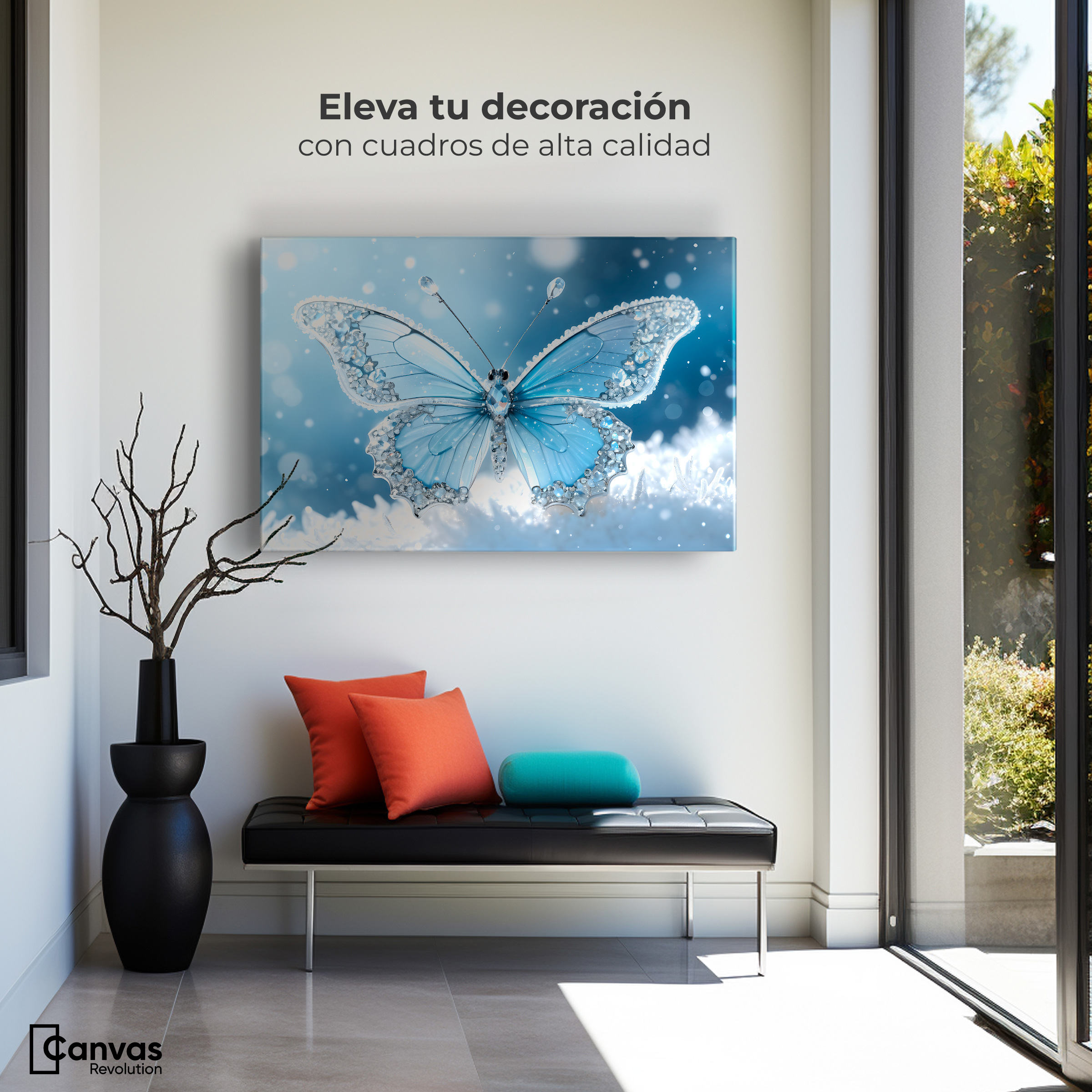 Foto 4 pulgar | Cuadro Mariposas Canvas Alas De Diamante 90x60