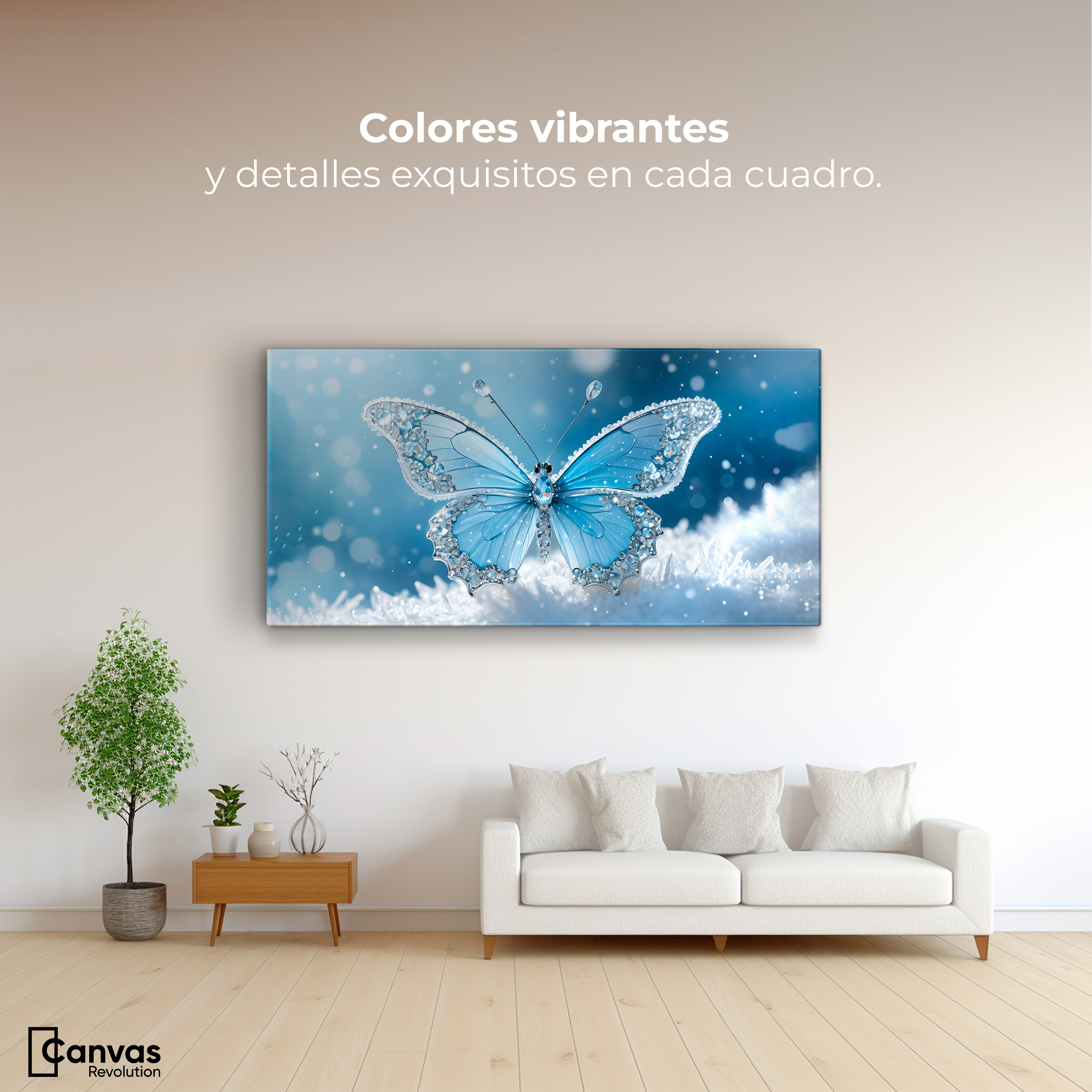 Foto 3 pulgar | Cuadro Mariposas Canvas Alas De Diamante 120x60