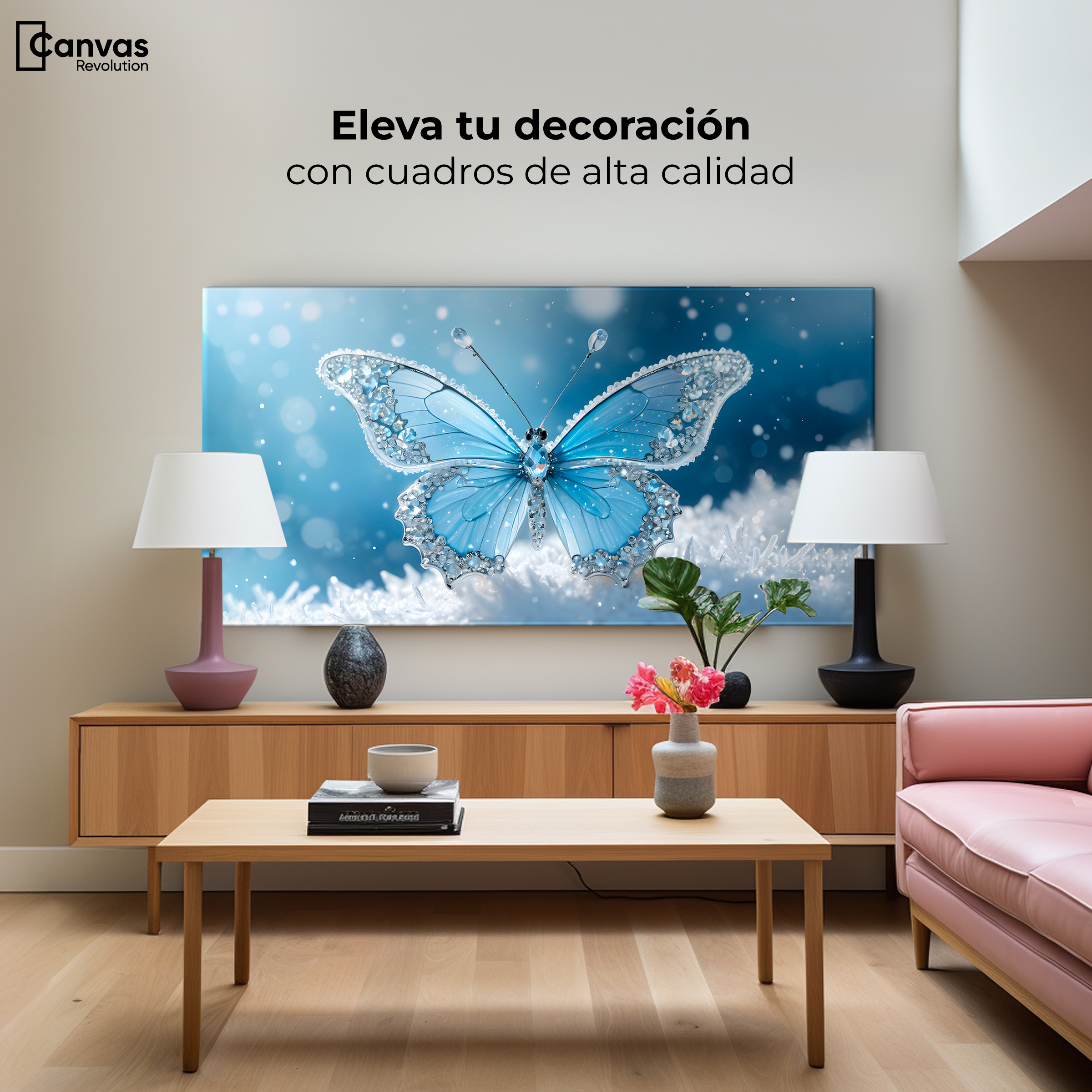 Foto 4 pulgar | Cuadro Mariposas Canvas Alas De Diamante 120x60