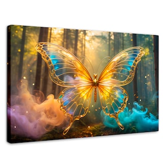 Foto 1 | Cuadro Mariposas Canvas Bosque De Cristal 90x60