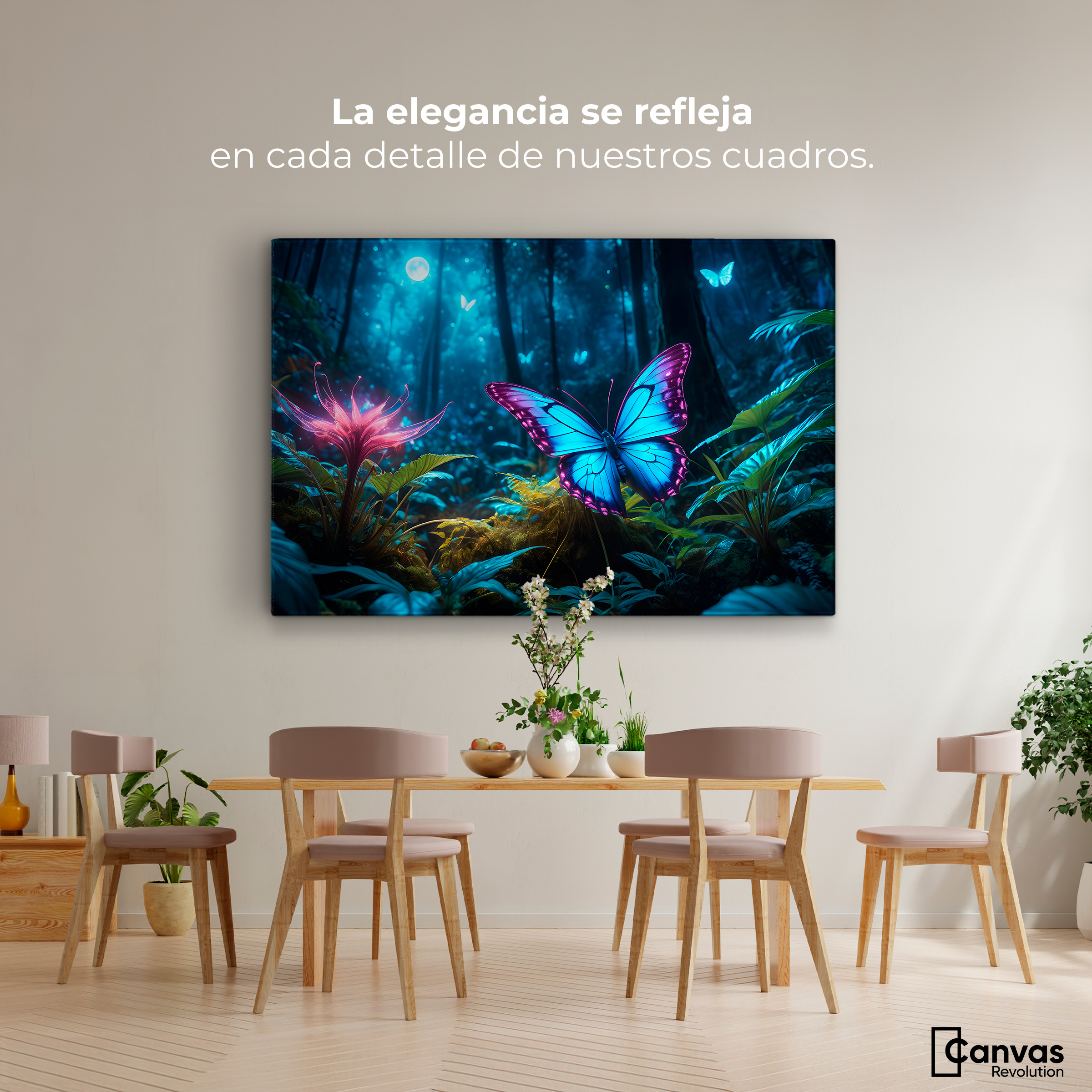 Foto 2 | Cuadro Mariposas Canvas Alas Brillantes 90x60
