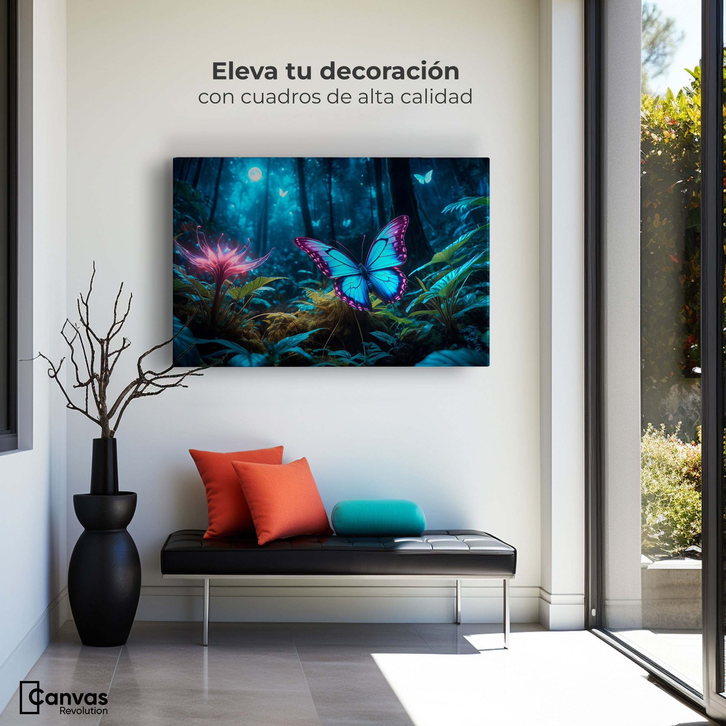 Foto 3 | Cuadro Mariposas Canvas Alas Brillantes 90x60