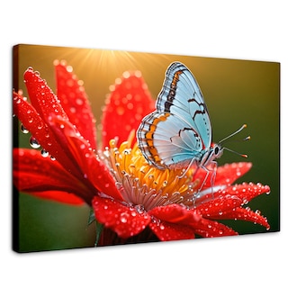 Foto 1 | Cuadro Mariposas Canvas Alas Sobre Flor 90x60