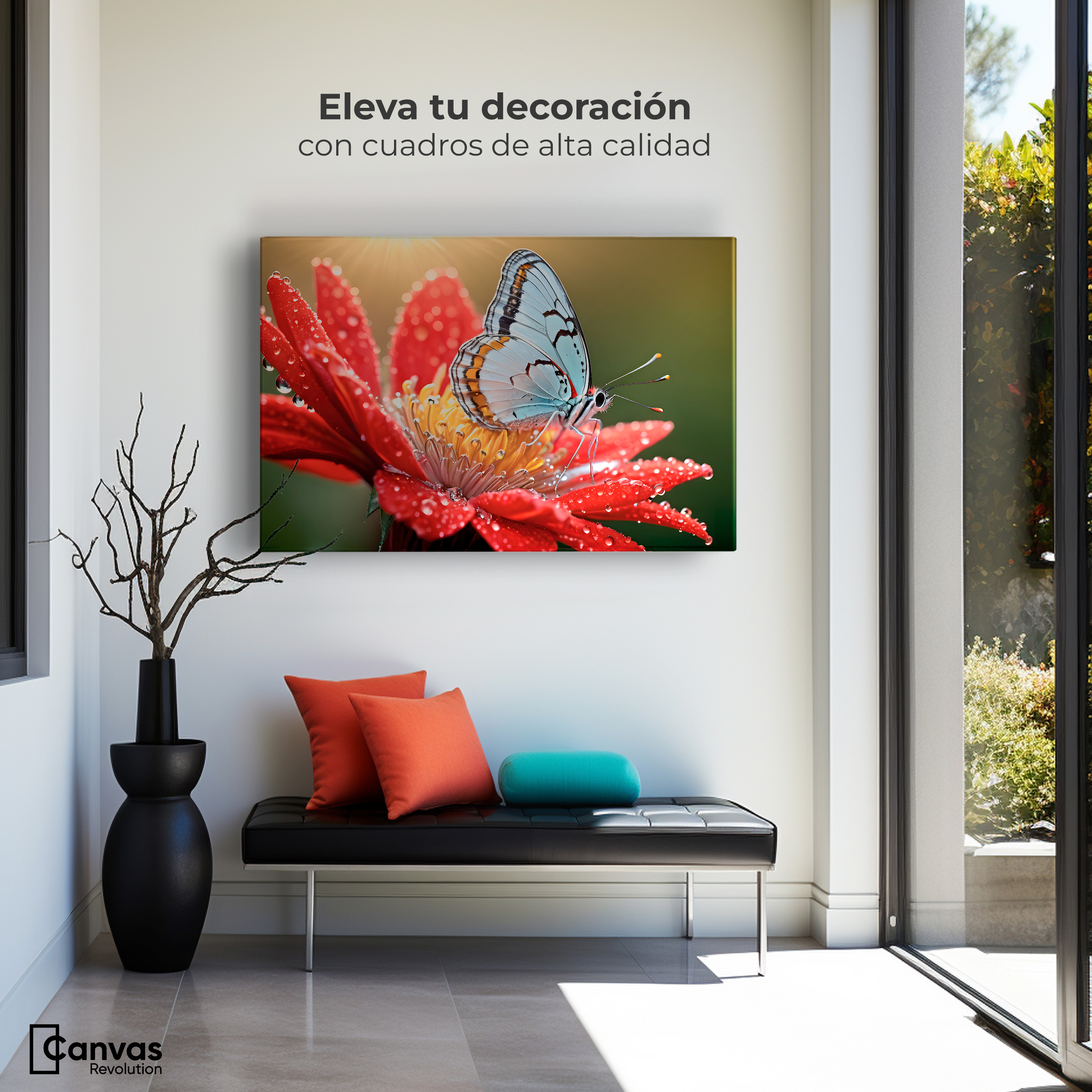 Foto 3 | Cuadro Mariposas Canvas Alas Sobre Flor 90x60