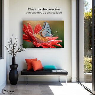 Foto 3 | Cuadro Mariposas Canvas Alas Sobre Flor 90x60