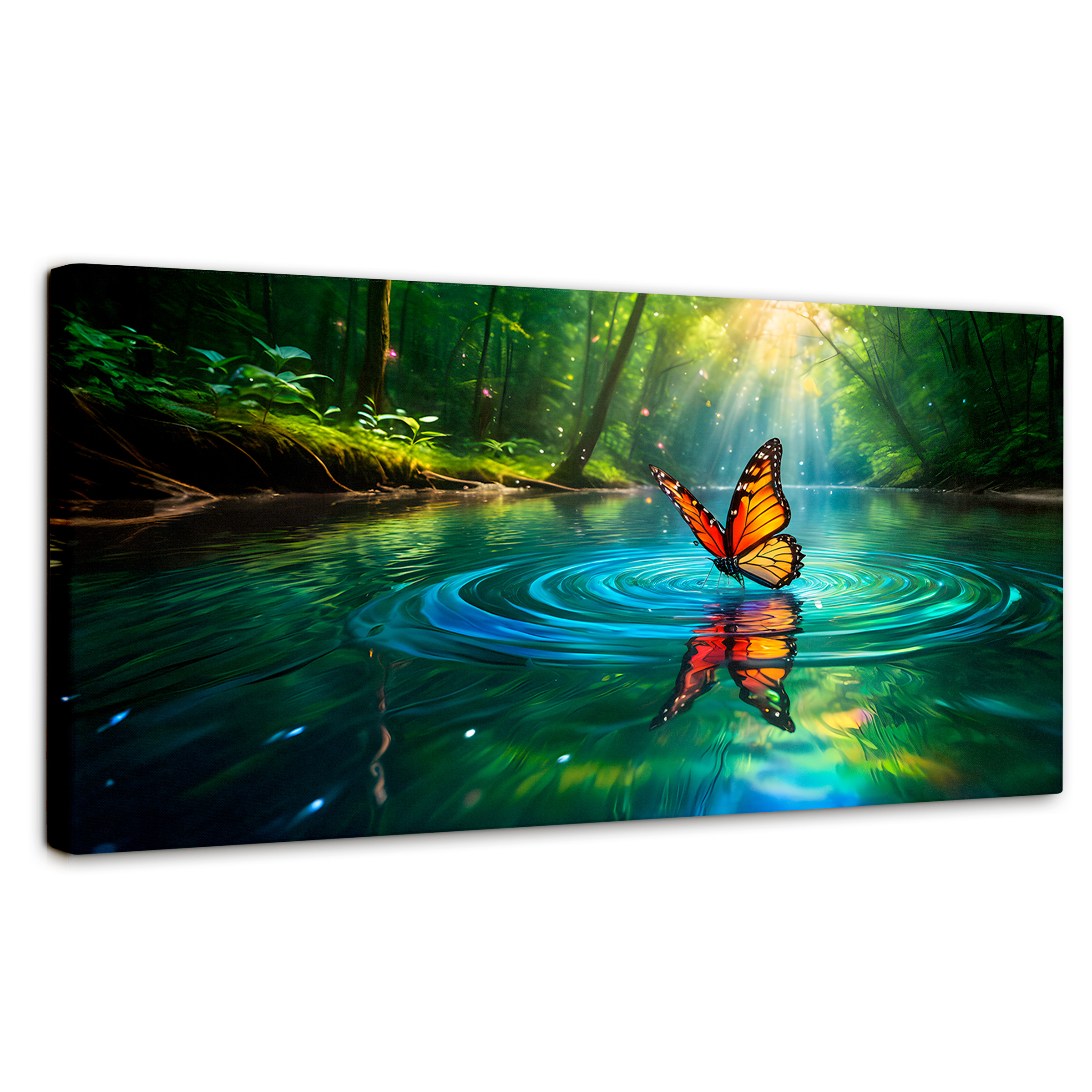 Foto 1 | Cuadro Mariposas Canvas Mariposa Y Agua 120x60