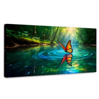 Foto 1 | Cuadro Mariposas Canvas Mariposa Y Agua 120x60