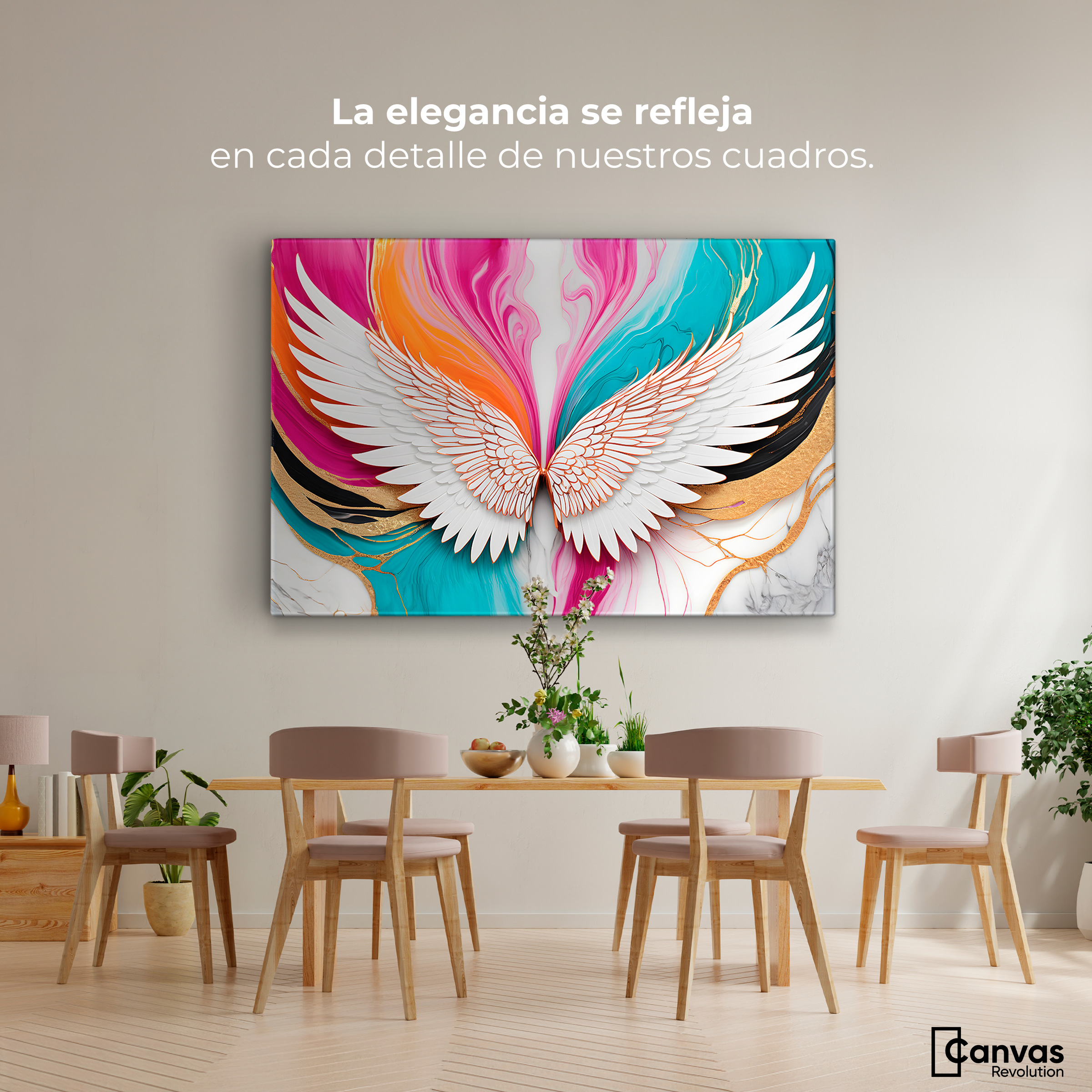 Foto 2 | Cuadro Alas De Ángel Canvas Alas Fusión Color 90x60