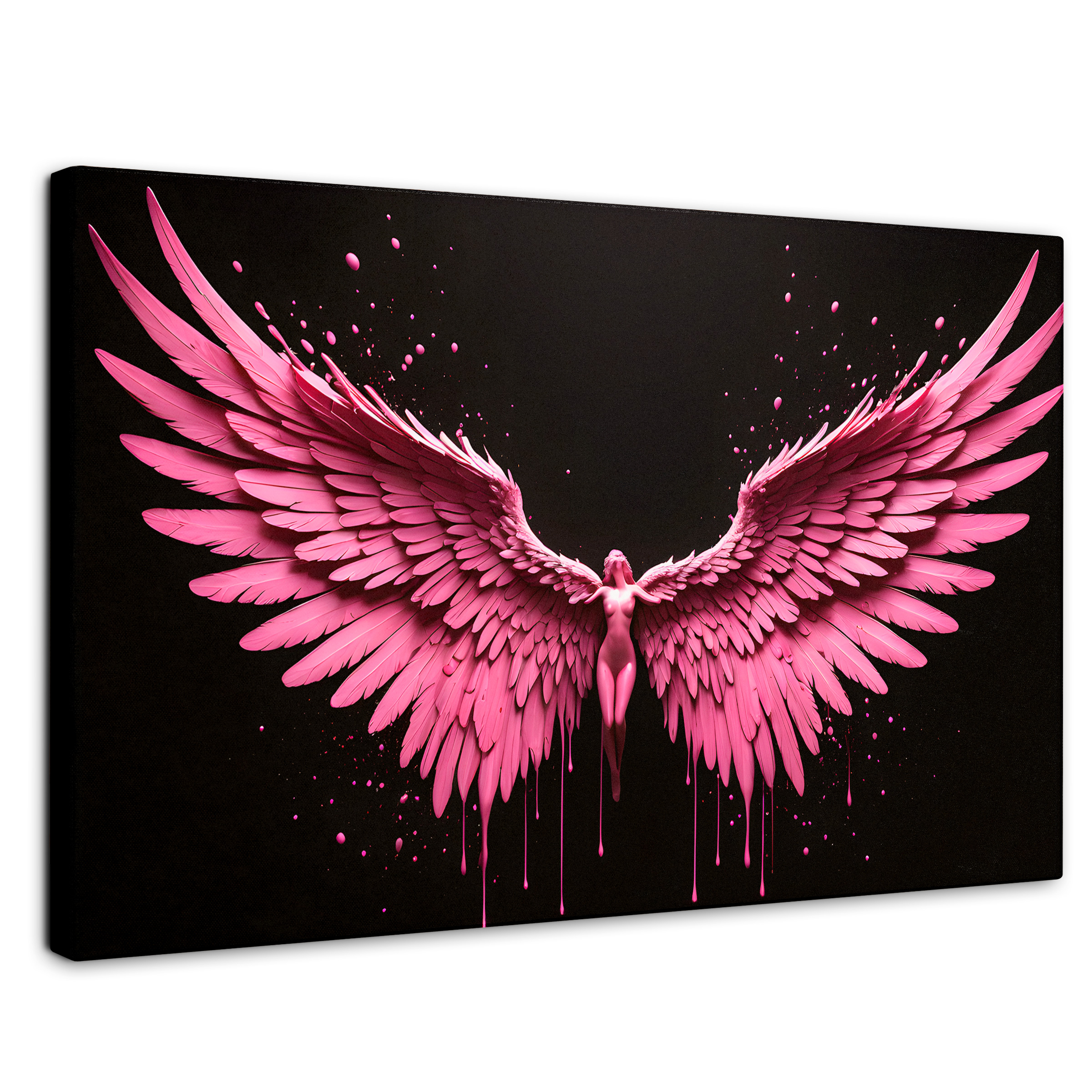 Foto 1 | Cuadro Alas De Ángel Canvas Alas Rosadas Ángel 90x60