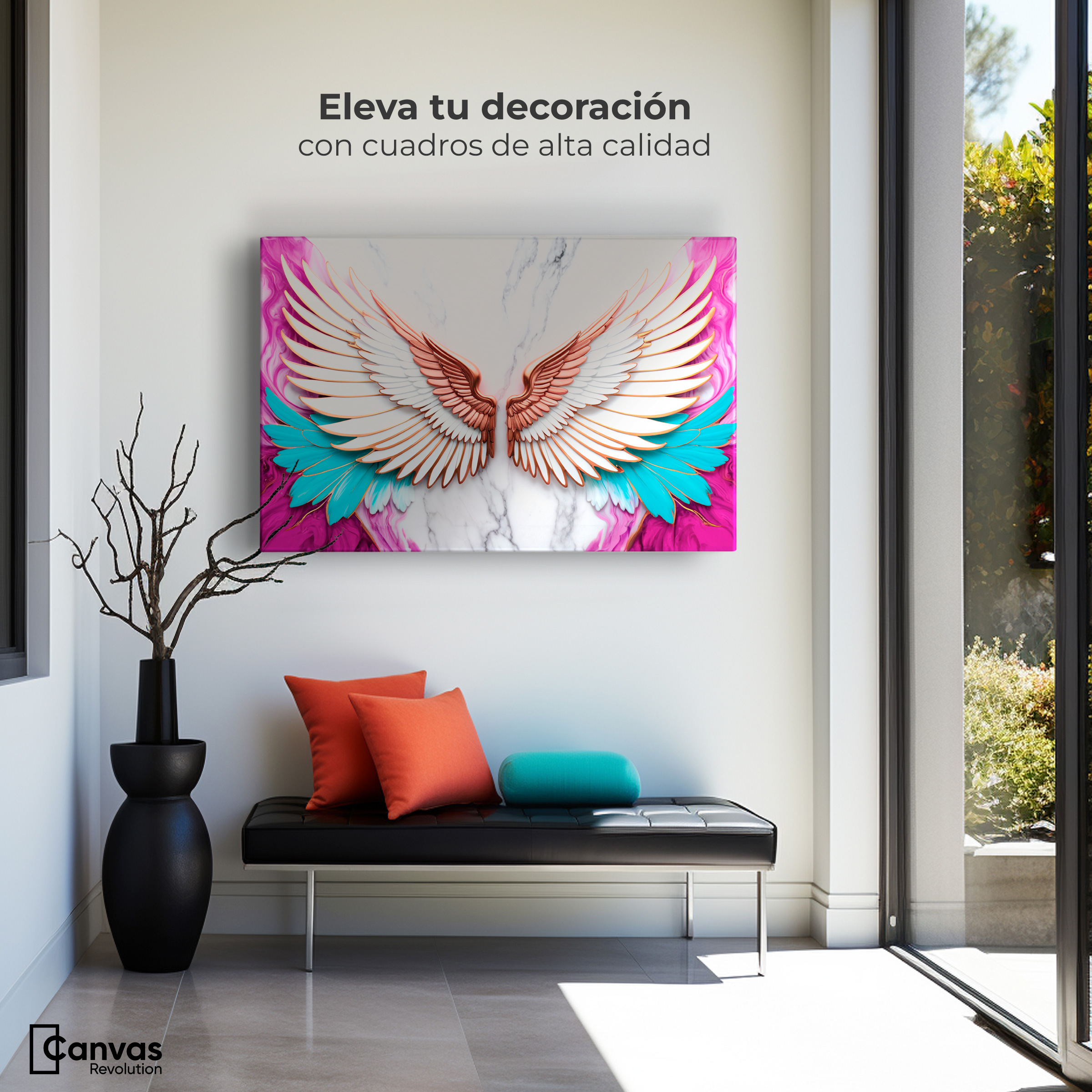 Foto 4 pulgar | Cuadro Alas De Ángel Canvas Alas Ángel Pureza 90x60