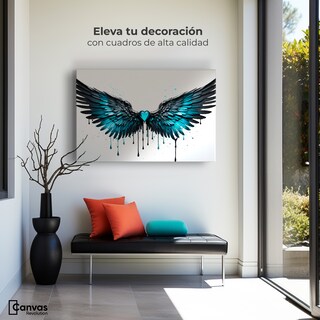 Foto 3 | Cuadro Alas De Ángel Canvas Alas Piedra Ángel 90x60