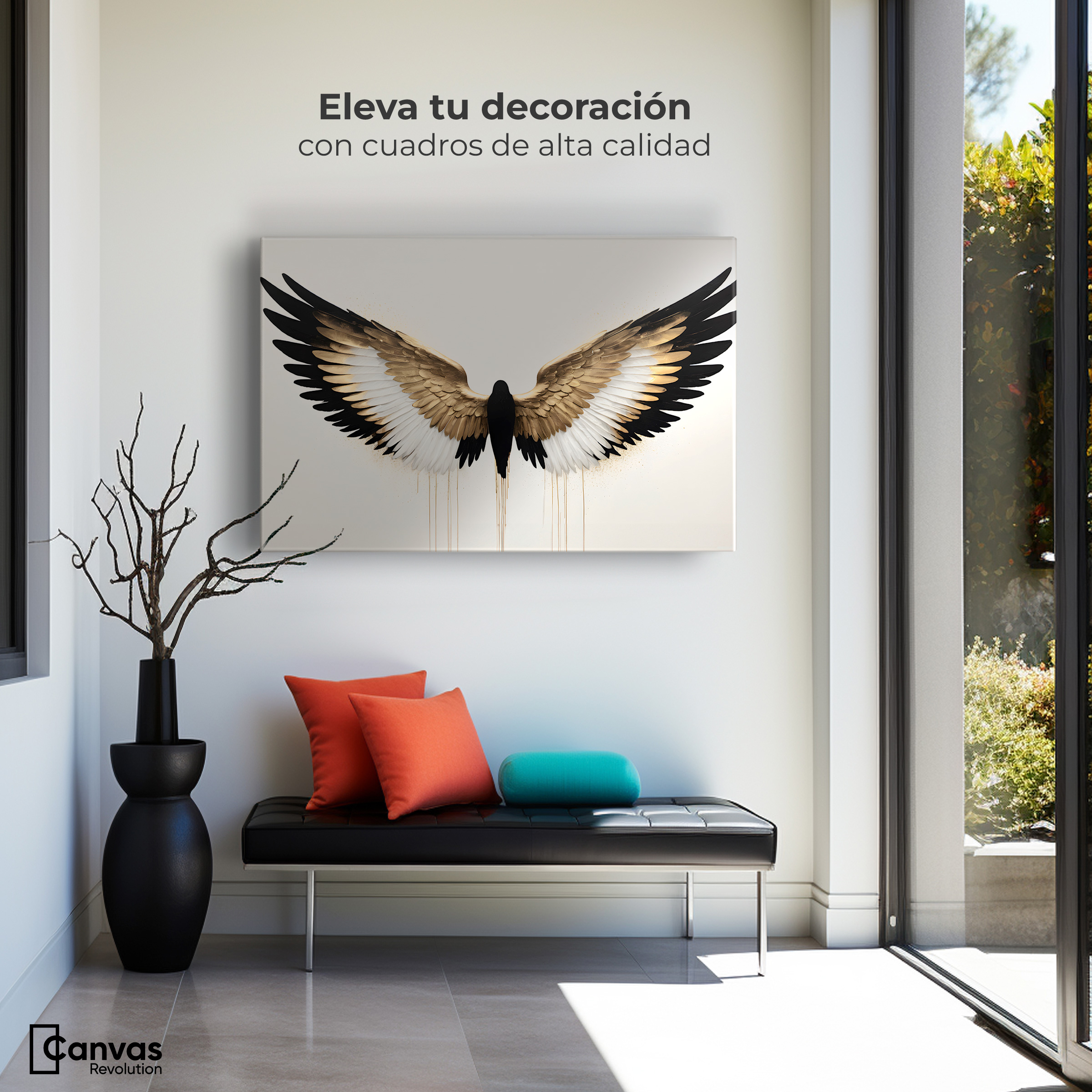 Foto 4 pulgar | Cuadro Alas De Ángel Canvas Alas Ángel Fusión 90x60