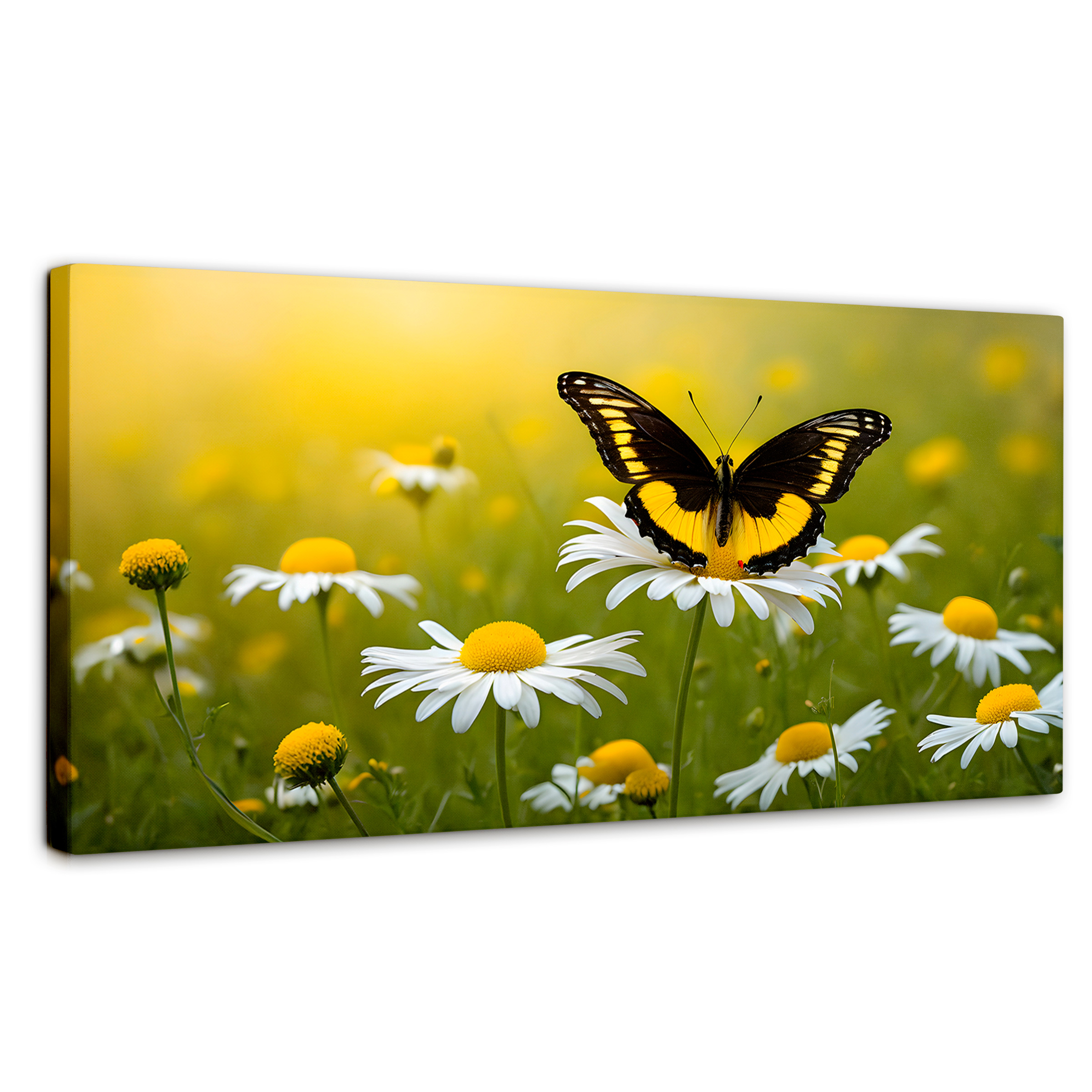 Foto 2 pulgar | Cuadro Mariposas Canvas Danza Entre Flores 120x60