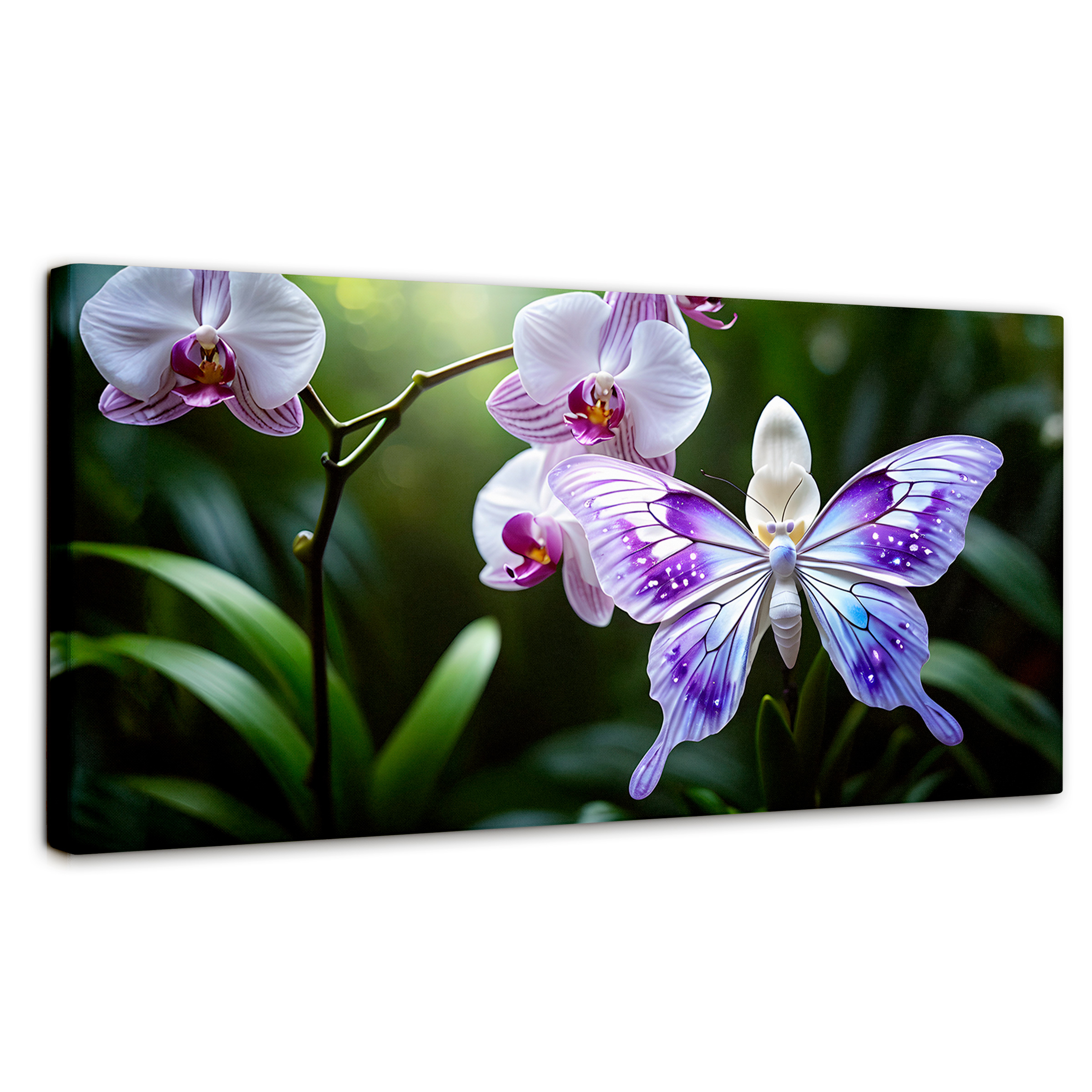 Foto 2 pulgar | Cuadro Mariposas Canvas Orquídeas Y Alas 120x60