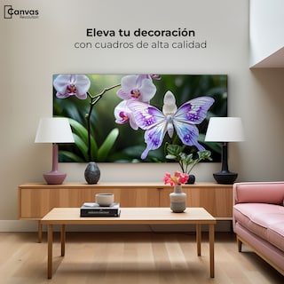Foto 3 | Cuadro Mariposas Canvas Orquídeas Y Alas 120x60