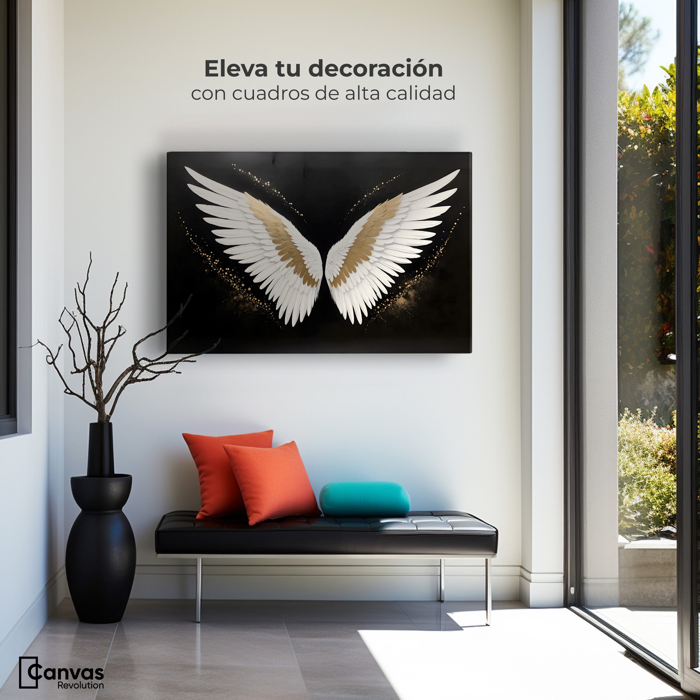 Foto 4 pulgar | Cuadro Alas De Ángel Canvas Alas Ángel Eleganza 90x60