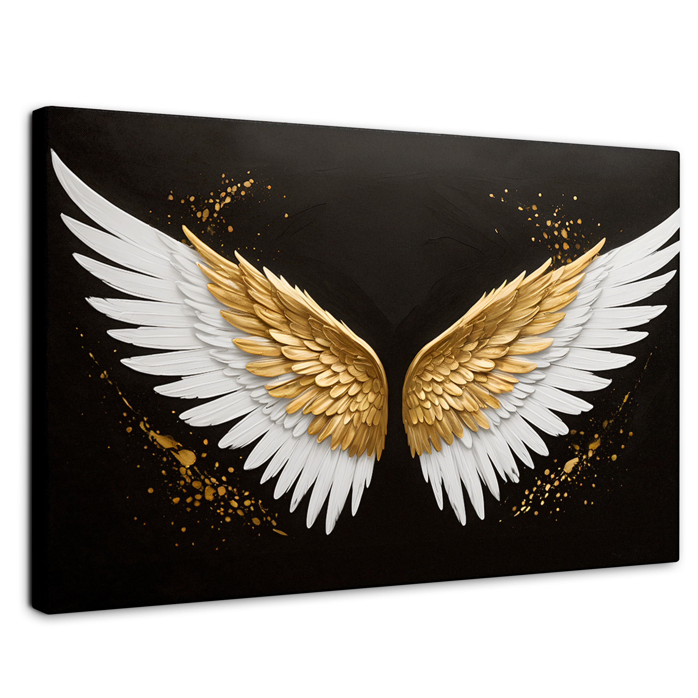 Foto 1 | Cuadro Alas De Ángel Canvas Alas Oro Negro 90x60