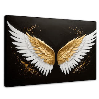 Foto 1 | Cuadro Alas De Ángel Canvas Alas Oro Negro 90x60