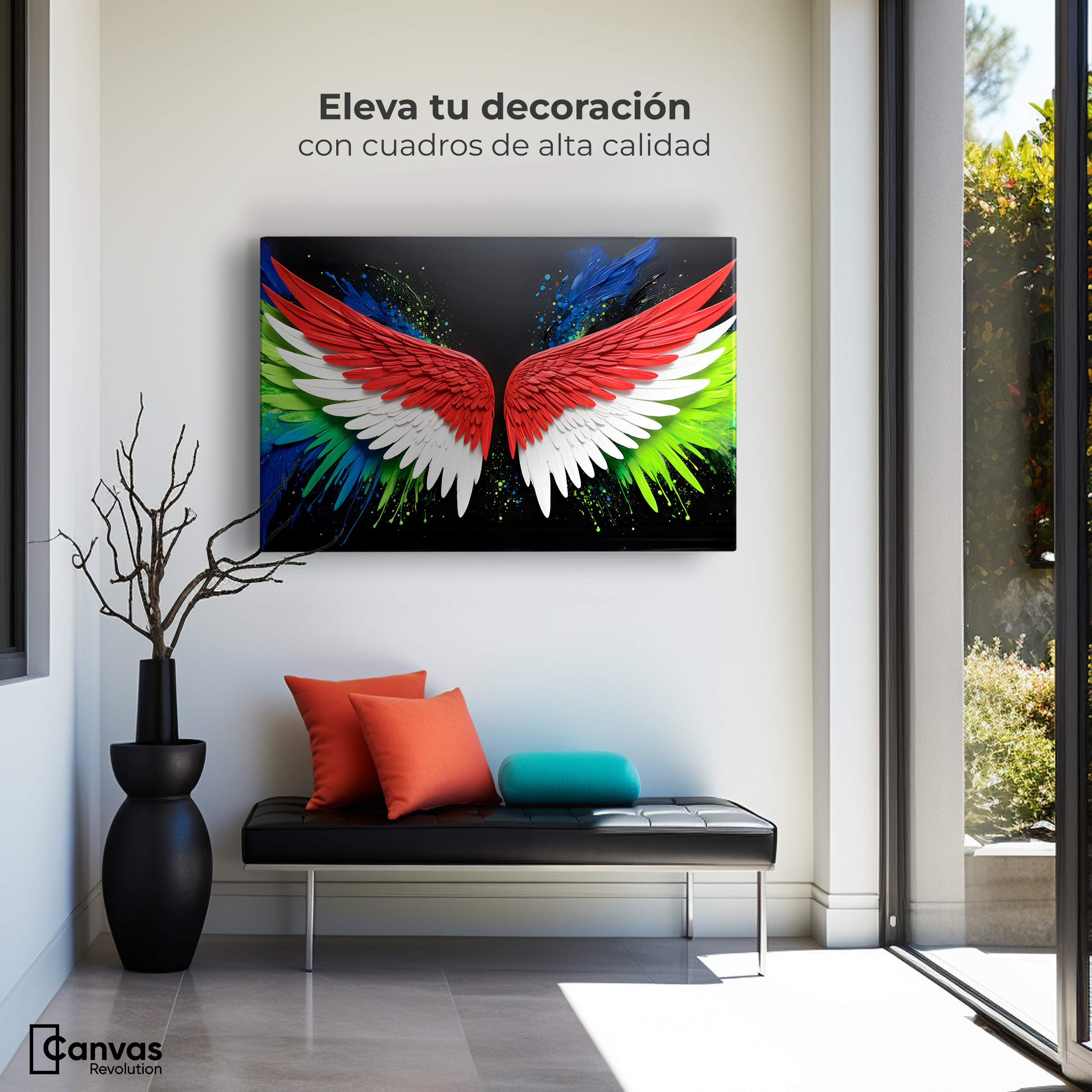 Foto 4 pulgar | Cuadro Alas De Ángel Canvas Alas Ángel Radiante 90x60