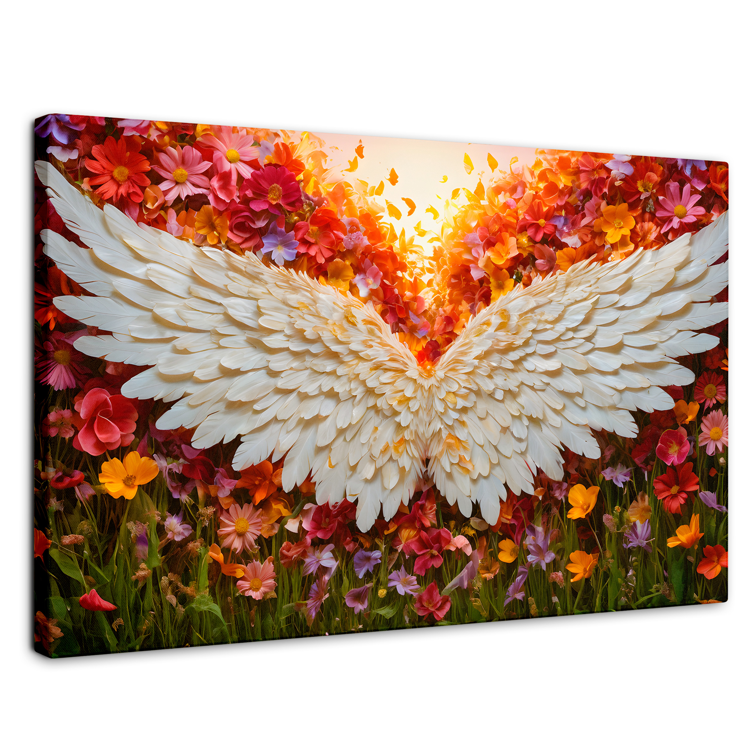 Foto 1 | Cuadro Alas De Ángel Canvas Alas En Flores 90x60