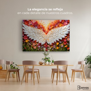 Foto 2 | Cuadro Alas De Ángel Canvas Alas En Flores 90x60