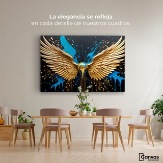 Foto 2 | Cuadro Alas De Ángel Canvas Alas Ángel Dorado 90x60