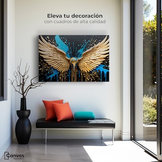 Foto 3 | Cuadro Alas De Ángel Canvas Alas Ángel Dorado 90x60