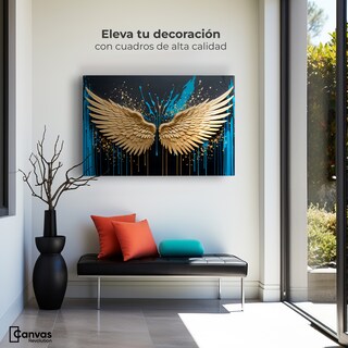 Foto 3 | Cuadro Alas De Ángel Canvas Alas Oro Splash 90x60