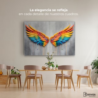 Foto 2 | Cuadro Alas De Ángel Canvas Alas Ángel Colores 90x60