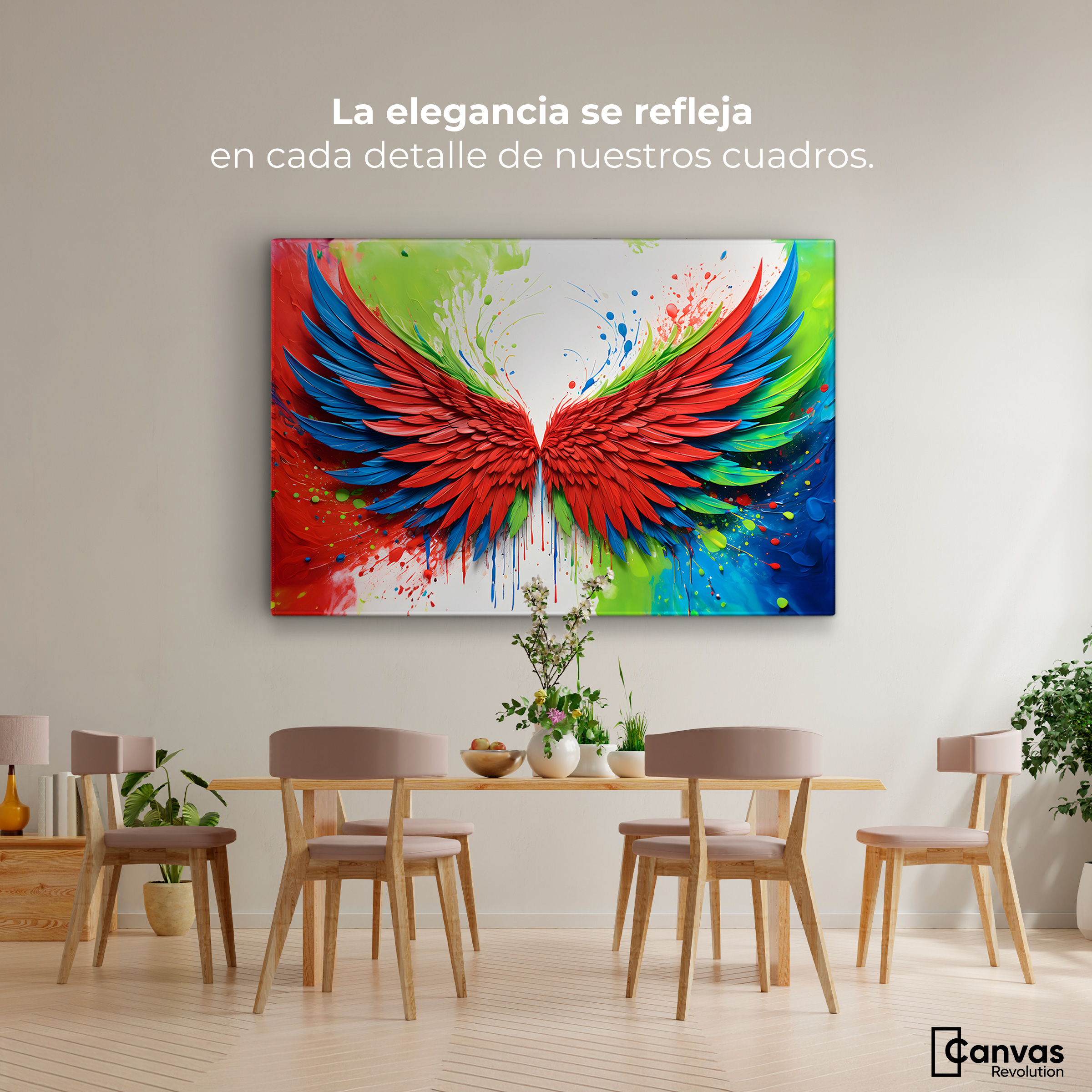 Foto 3 pulgar | Cuadro Alas De Ángel Canvas Alas Ángel Brillo 90x60