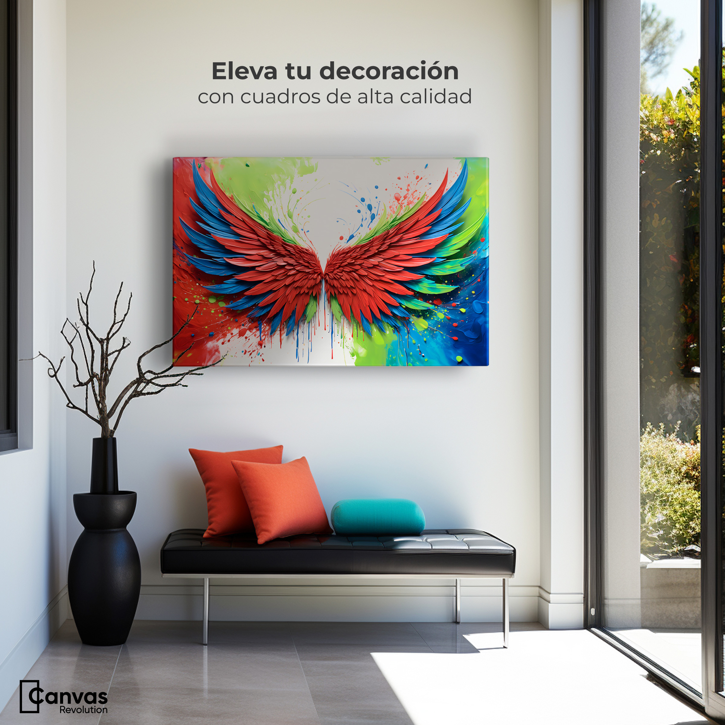 Foto 4 pulgar | Cuadro Alas De Ángel Canvas Alas Ángel Brillo 90x60