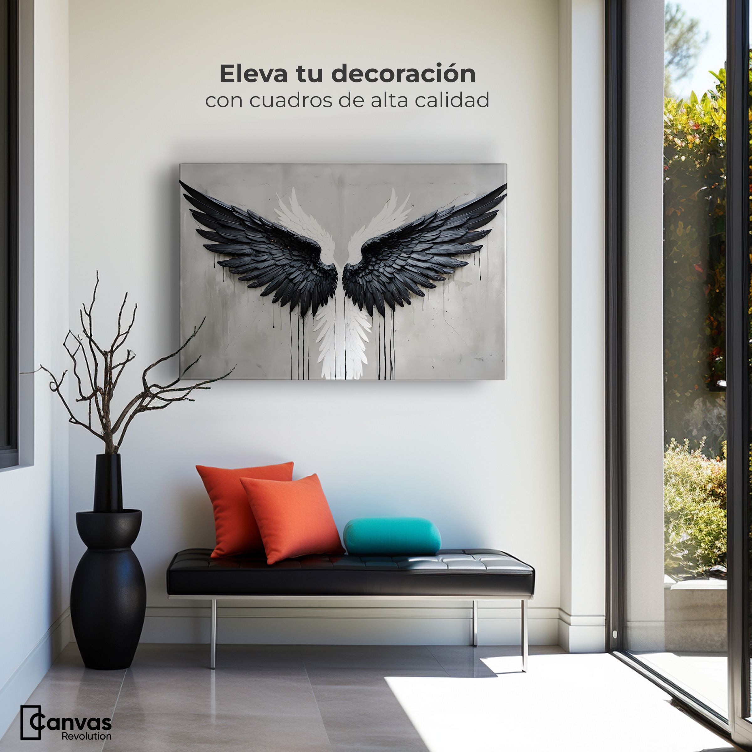 Foto 3 | Cuadro Alas De Ángel Canvas Alas Ángel Oscuro 90x60