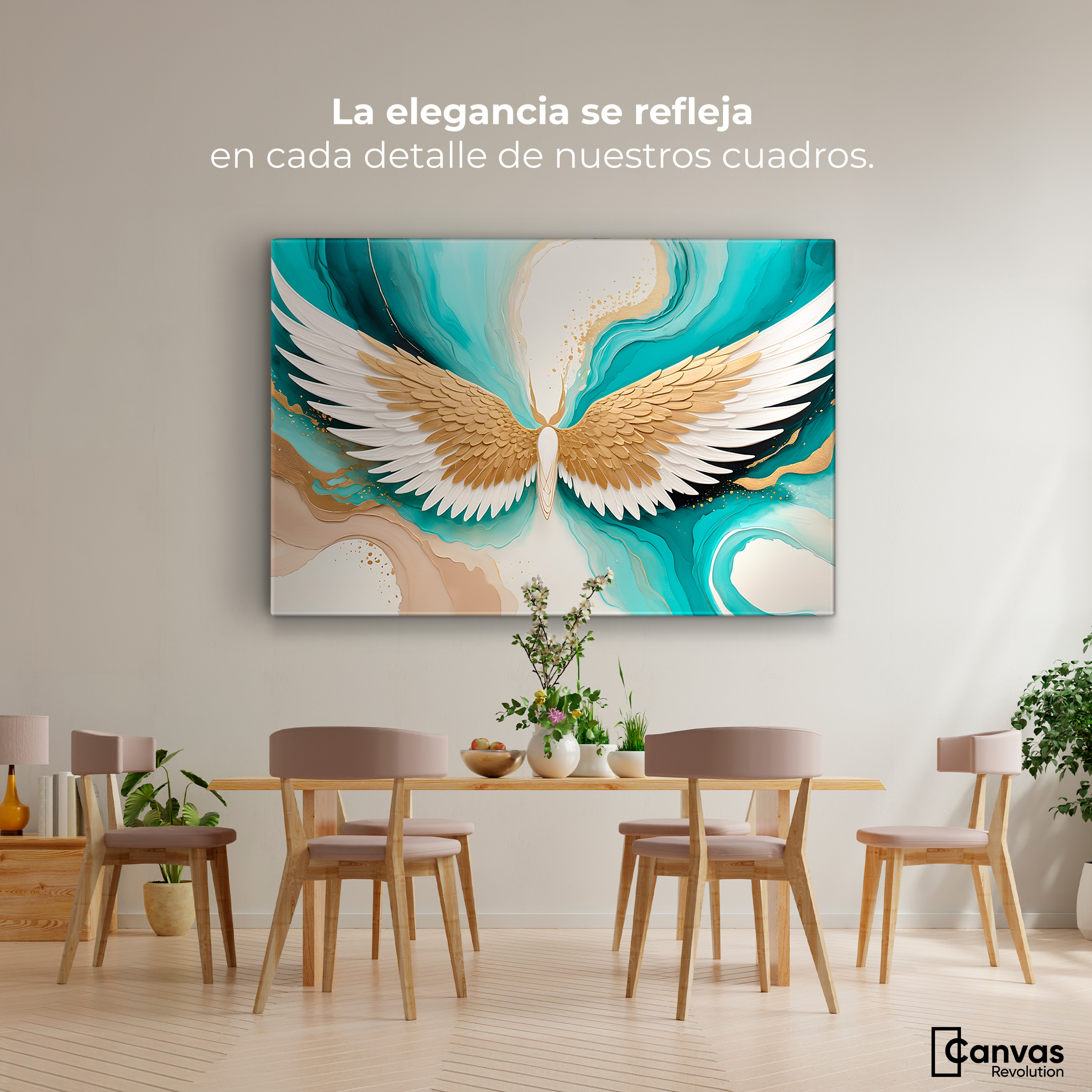Foto 3 pulgar | Cuadro Alas De Ángel Canvas Alas Ángel Deco 90x60