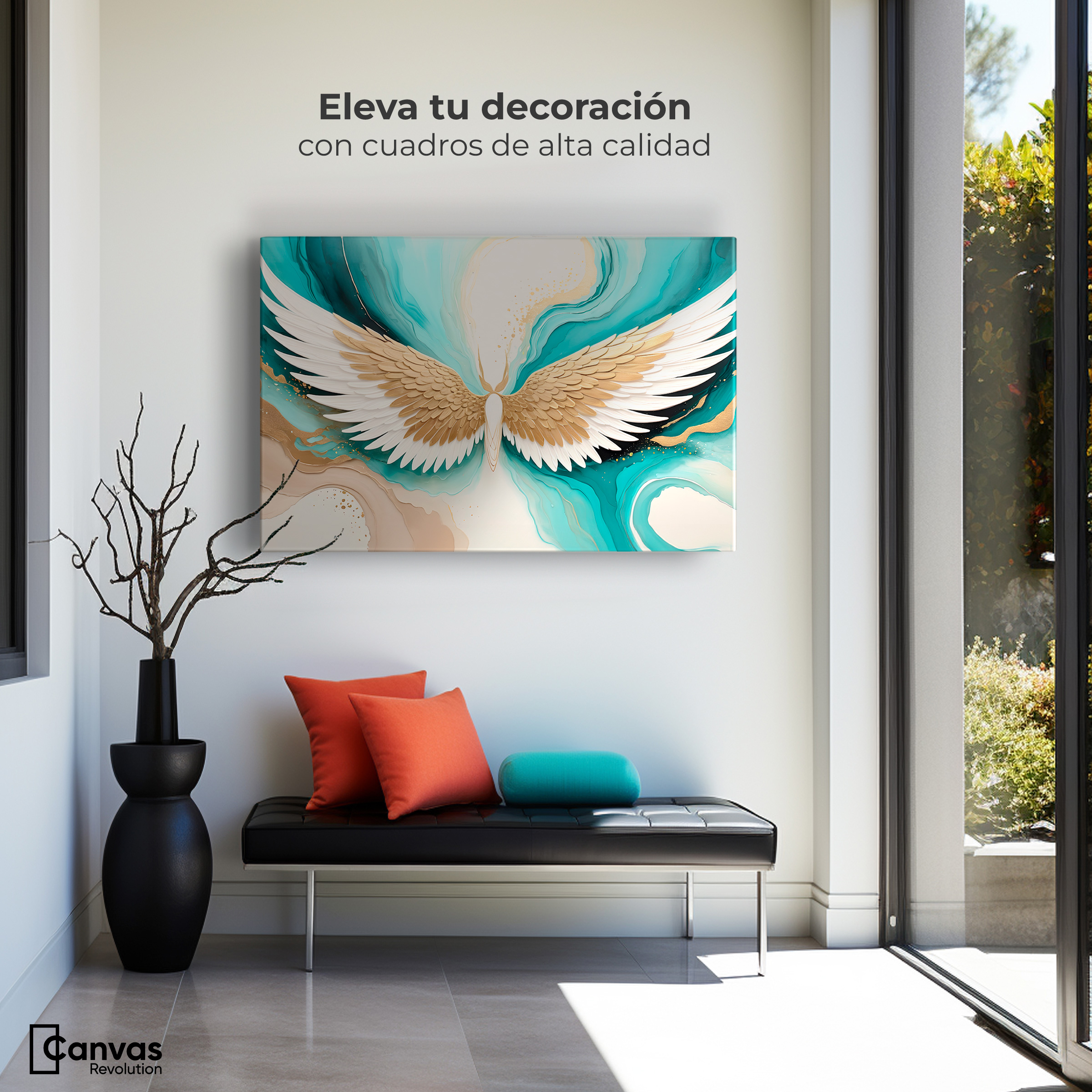 Foto 4 pulgar | Cuadro Alas De Ángel Canvas Alas Ángel Deco 90x60