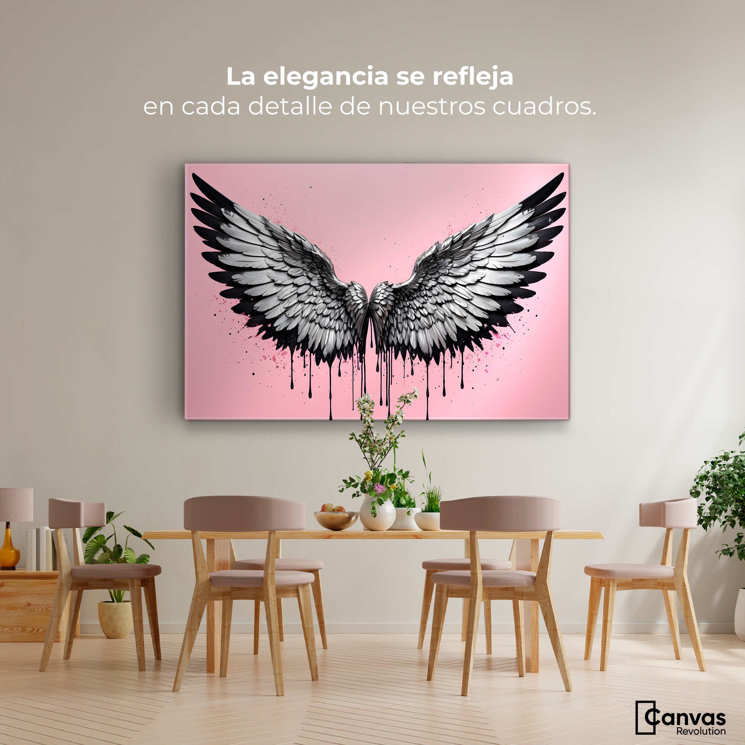 Foto 3 pulgar | Cuadro Alas De Ángel Canvas Luz De Ángeles 90x60