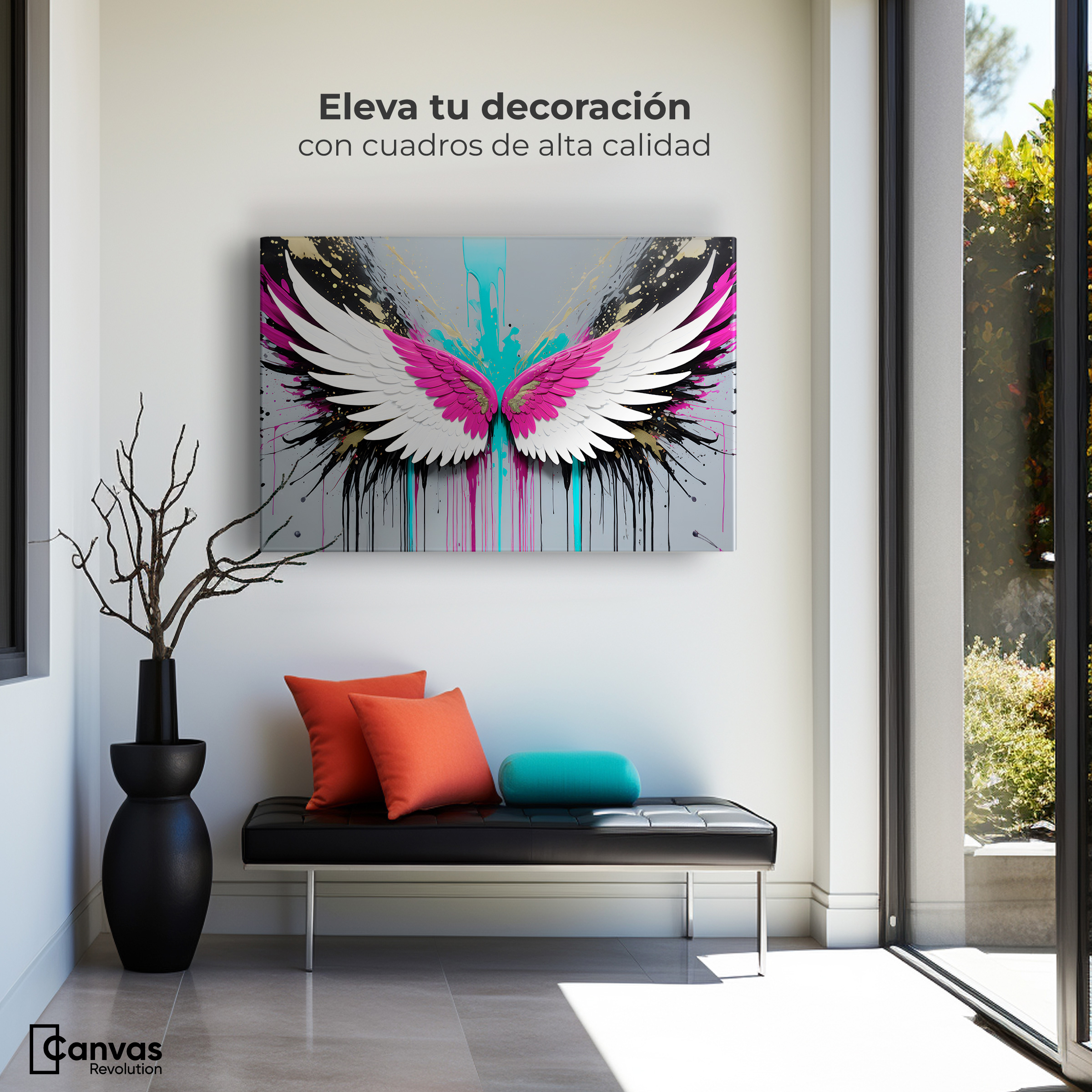 Foto 4 pulgar | Cuadro Alas De Ángel Canvas Alas Vuelo Eterno 90x60
