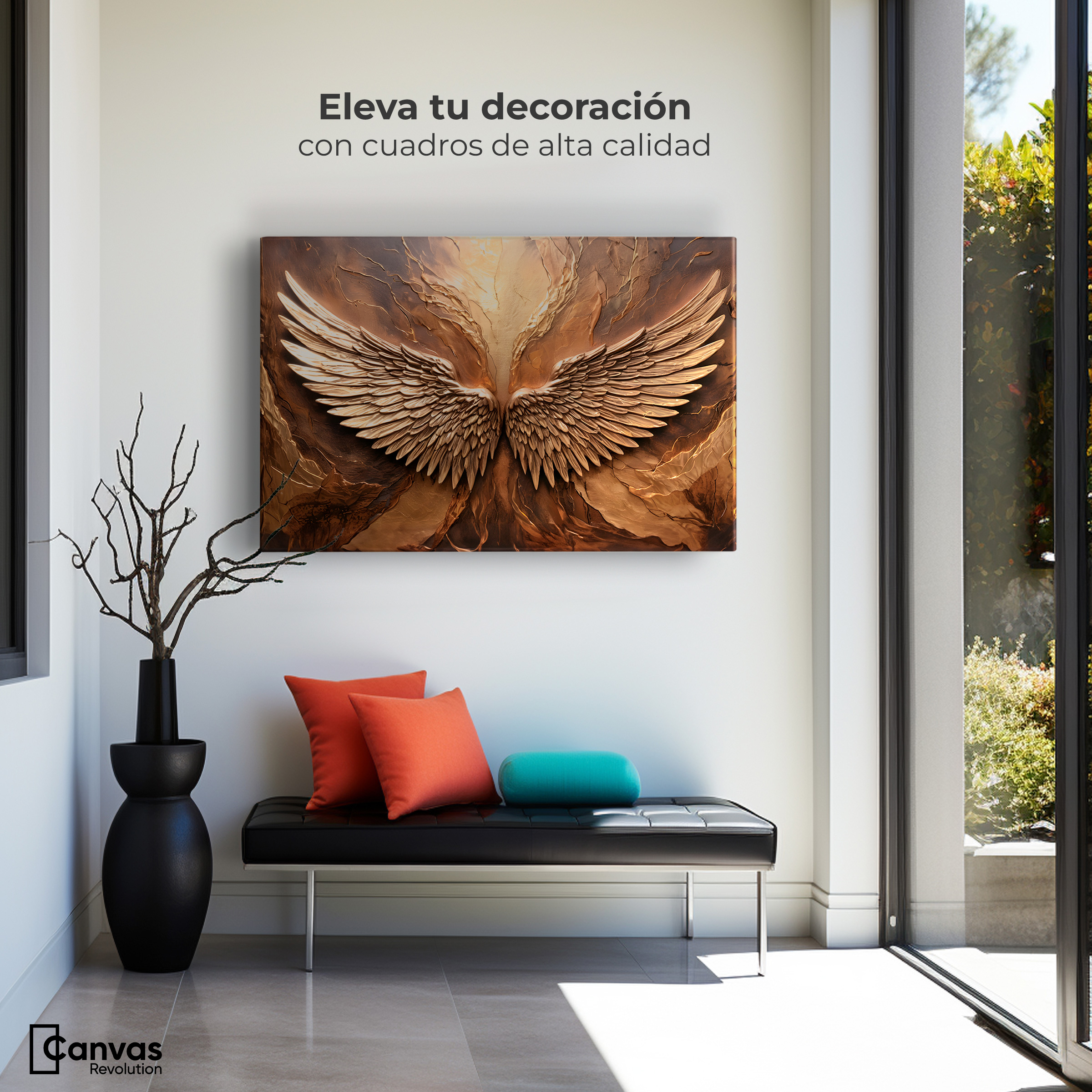 Foto 4 pulgar | Cuadro Alas De Ángel Canvas Alas Ángel Divino 90x60