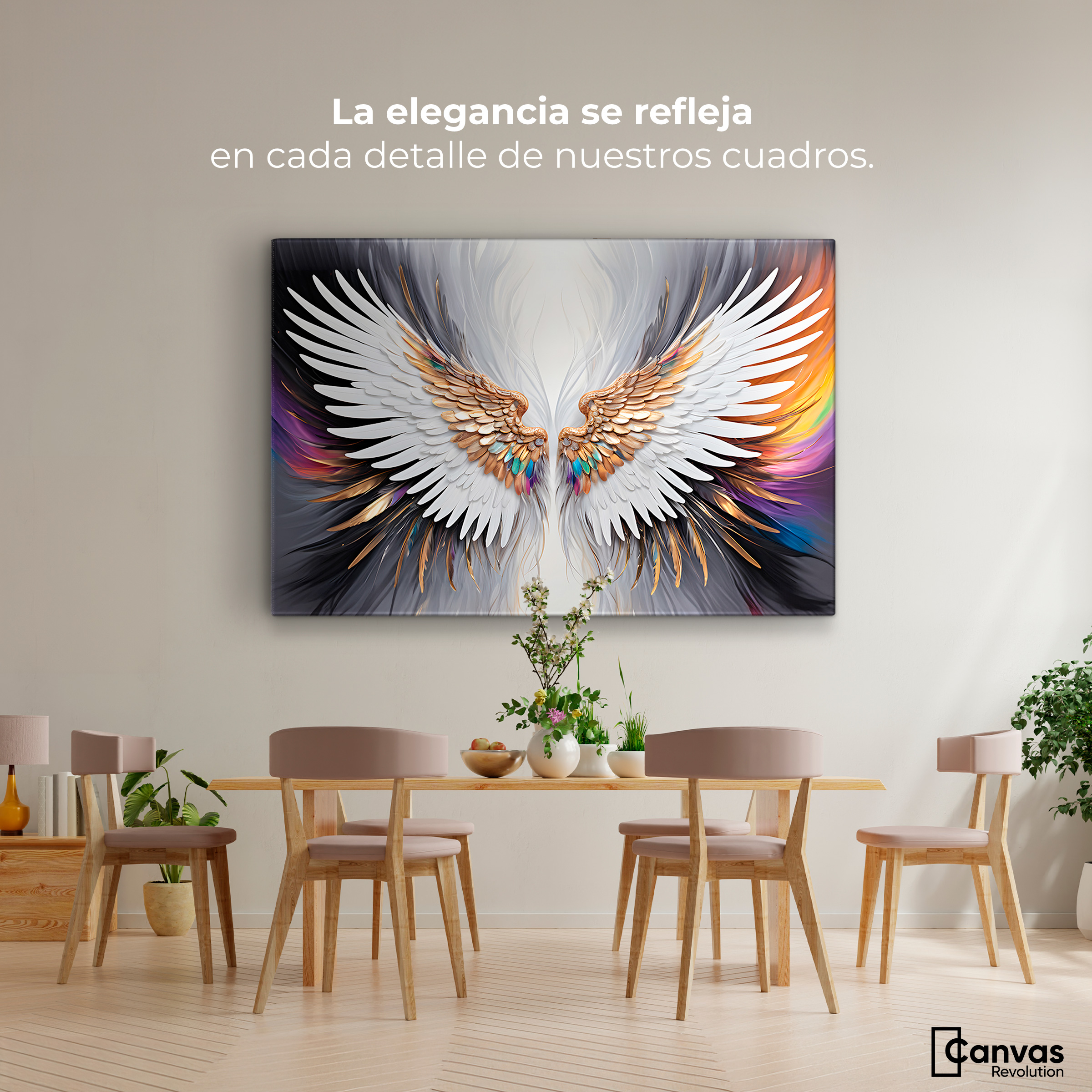Foto 3 pulgar | Cuadro Alas De Ángel Canvas Alas De Sueño 90x60