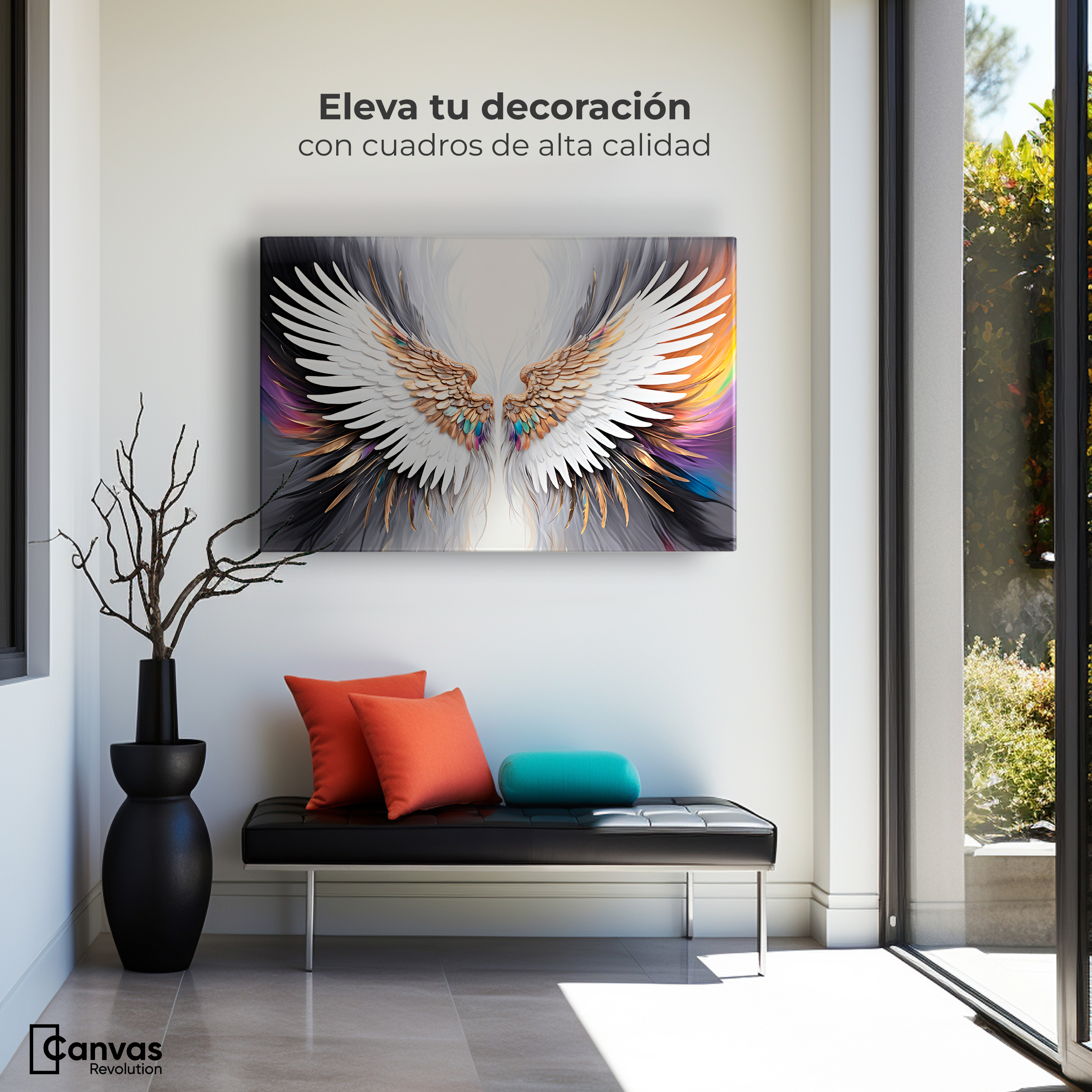 Foto 4 pulgar | Cuadro Alas De Ángel Canvas Alas De Sueño 90x60