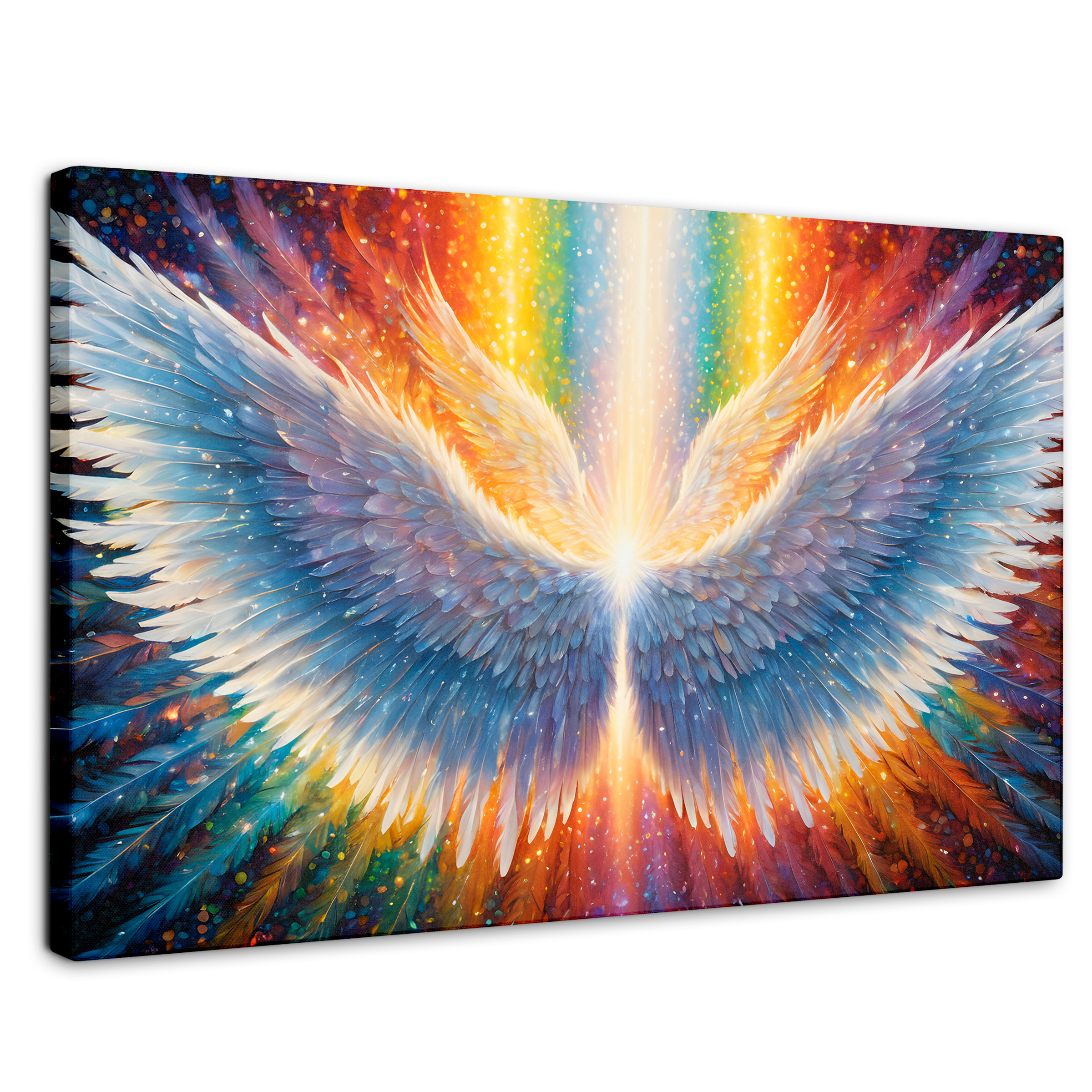 Foto 2 pulgar | Cuadro Alas De Ángel Canvas Plumas De Luz 90x60