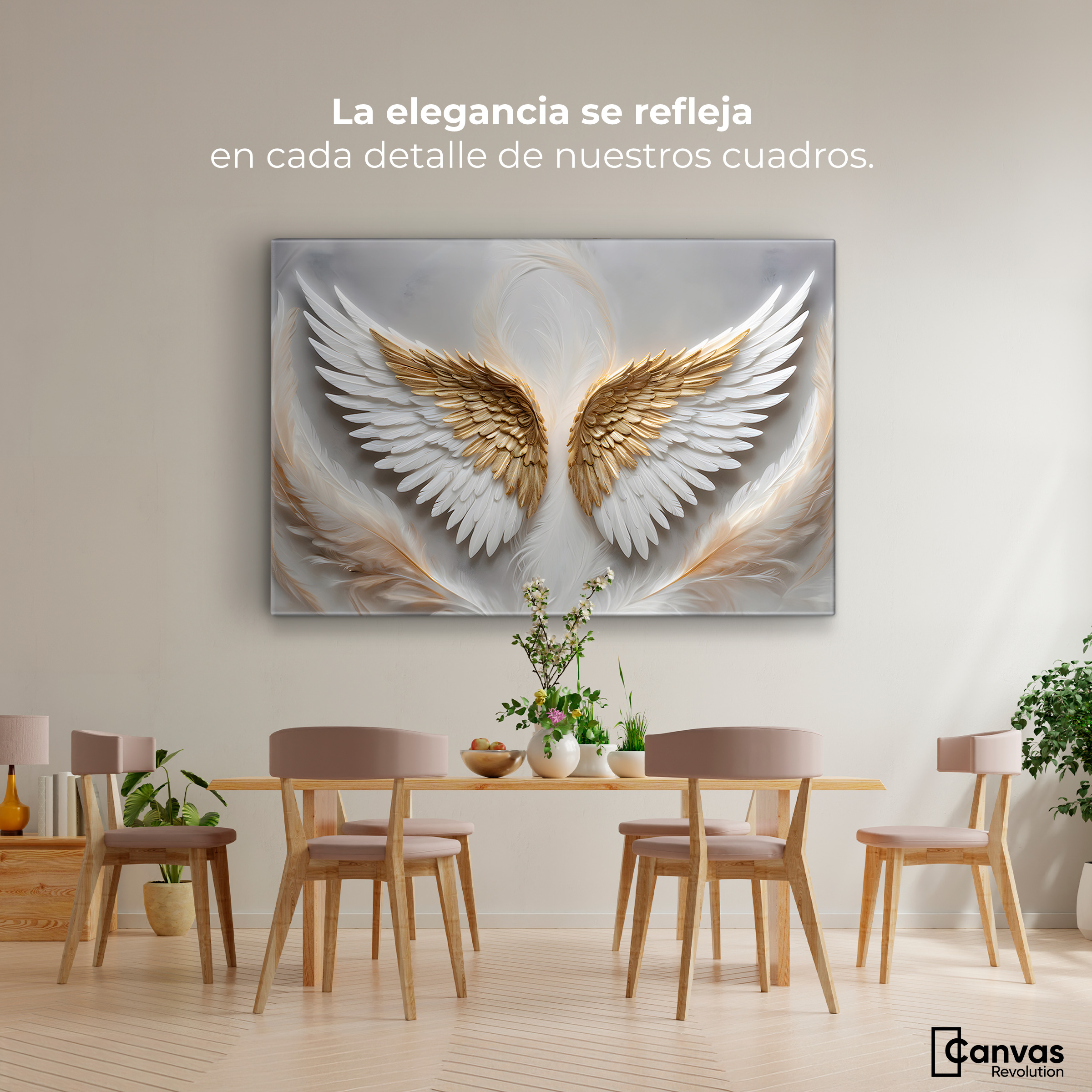 Foto 3 pulgar | Cuadro Alas De Ángel Canvas Ángel Luz Radiante 90x60