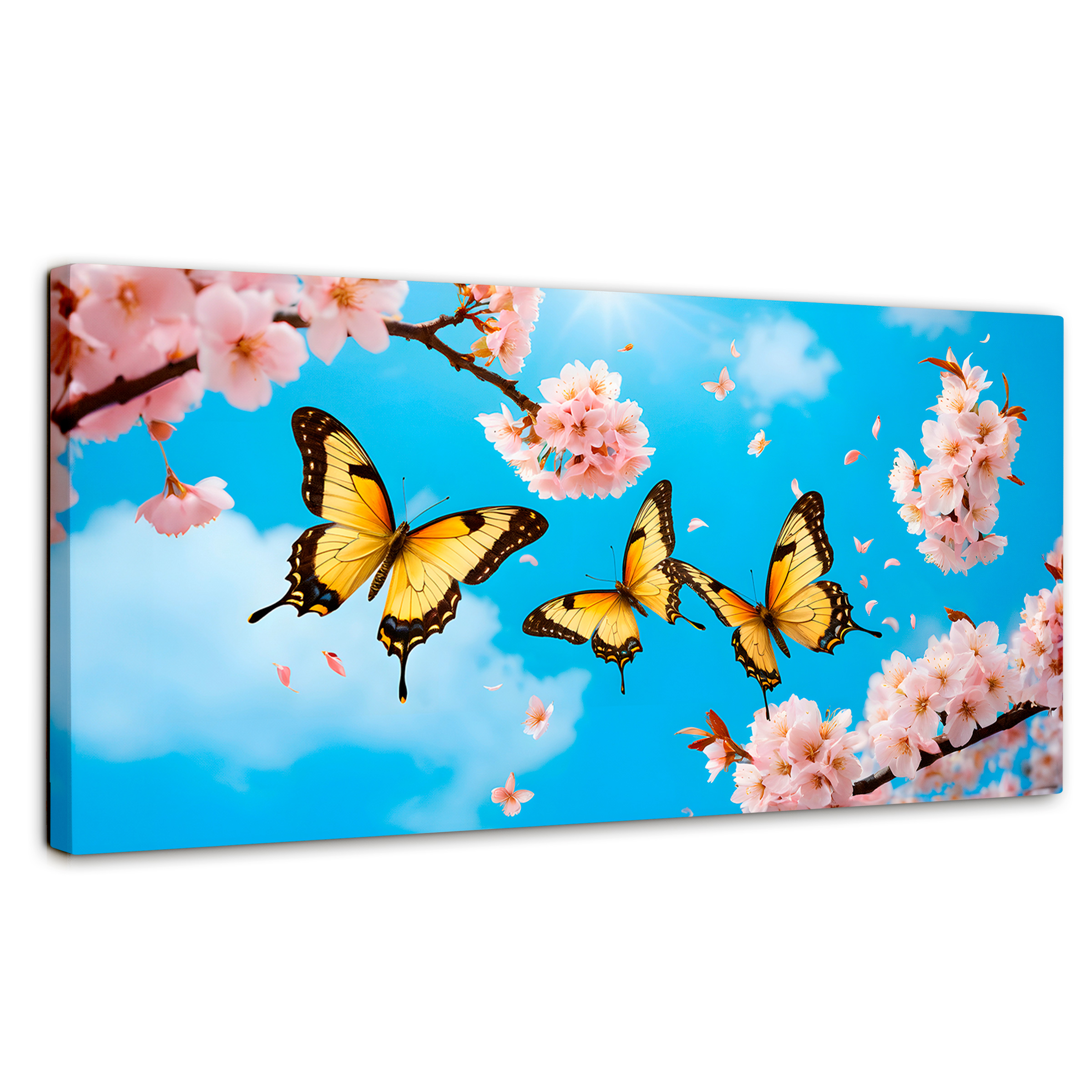 Foto 2 pulgar | Cuadro Mariposas Canvas Alas De Cerezo 120x60