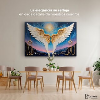 Foto 2 | Cuadro Alas De Ángel Canva Plumas Eternas 90x60