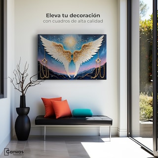 Foto 3 | Cuadro Alas De Ángel Canva Plumas Eternas 90x60