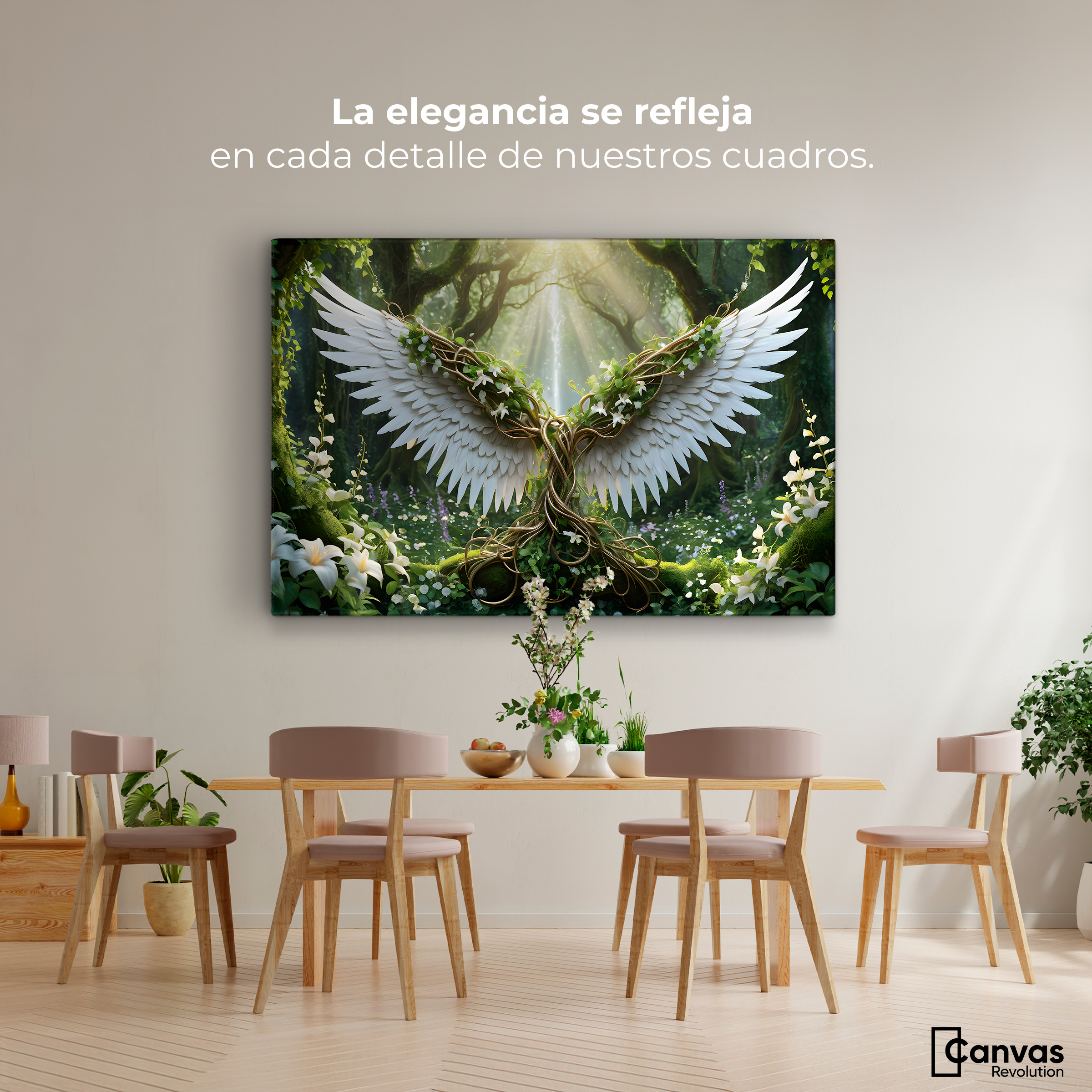 Foto 3 pulgar | Cuadro Alas De Ángel Canvas Alas De La Jungla 90x60