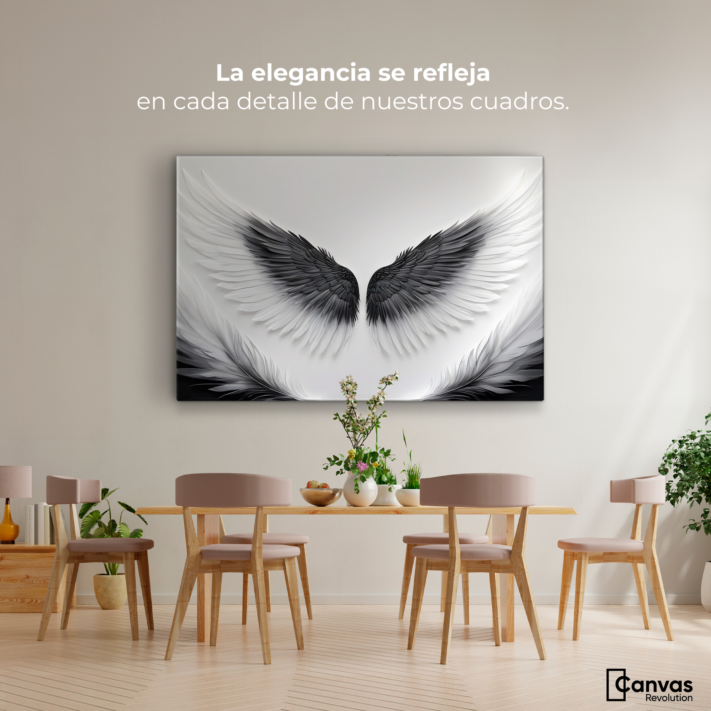 Foto 3 pulgar | Cuadro Alas De Ángel Canvas Ángel Vuelo Sagrado 90x60